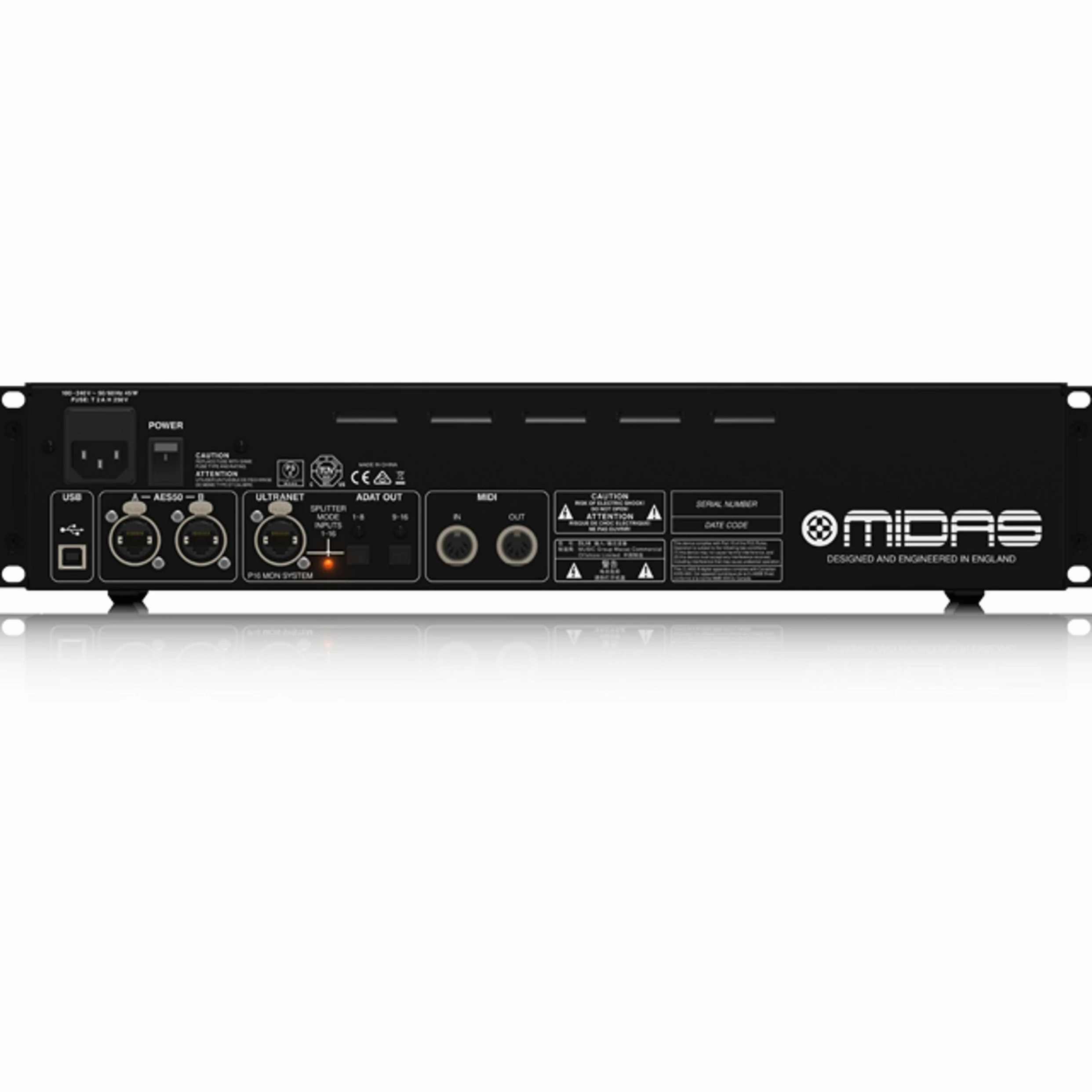 Midas DL16 Stage Box 16 Ingressi, 8 uscite e 16 Preamplificatori Microfonici Midas, interfacce ULTRANET e ADAT