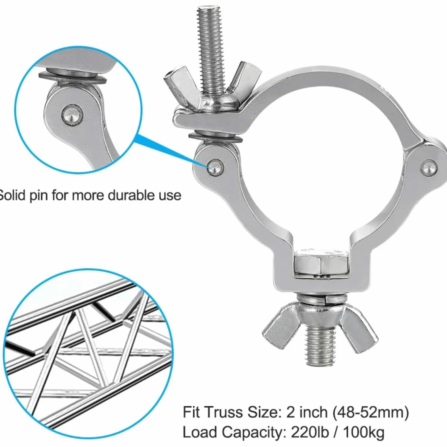 Morsetto Per Luci Da Palcoscenico,10pcs Gancio In Lega Di Alluminio Truss,Per Lampada 48-52mm,100 Kg Di Carico Forte,Per Faretti,Illuminazione Palcoscenico,Accessori Per l'Illuminazione Del Partito