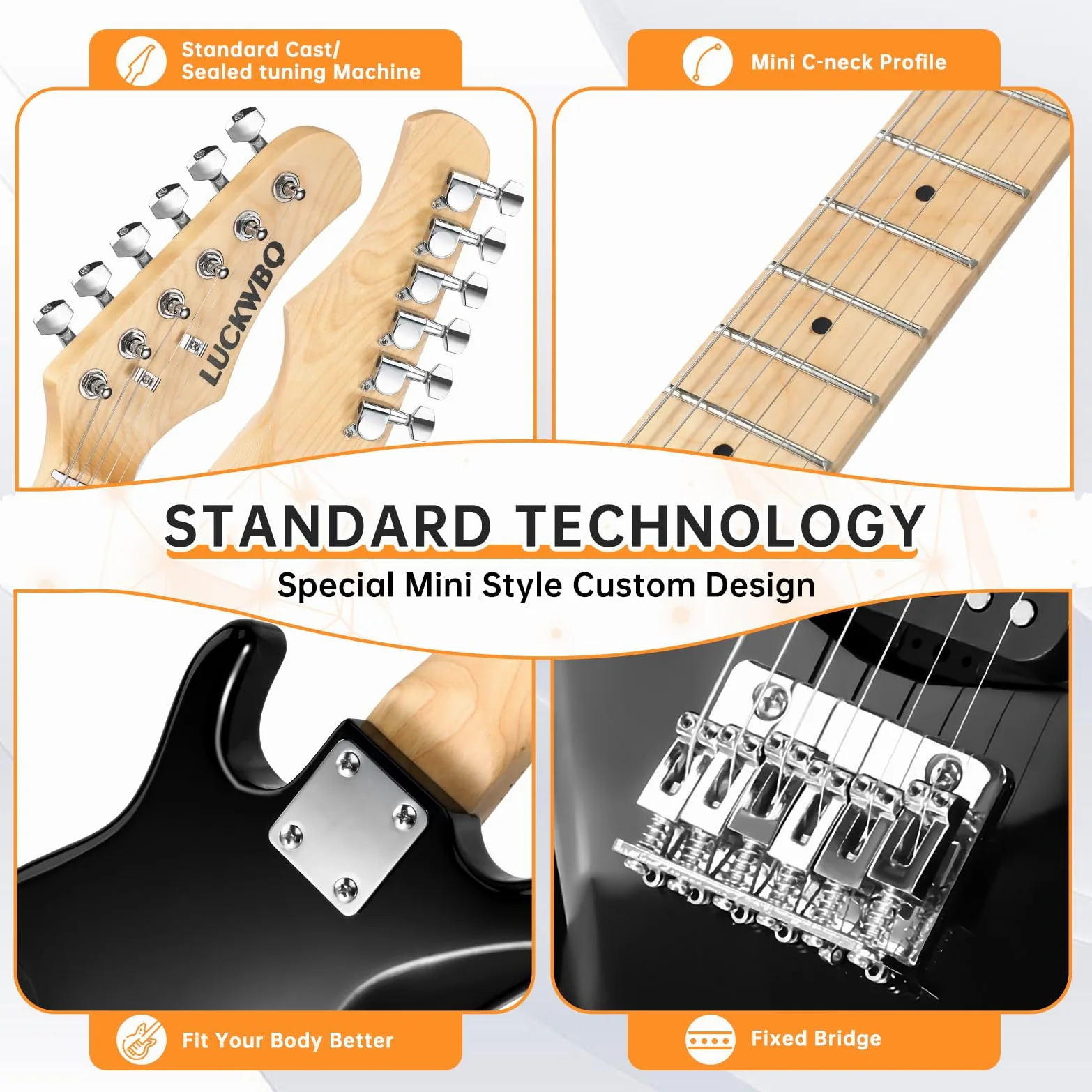 Mini chitarra elettrica per bambini da 76,2 cm, kit per principianti, mini chitarra elettrica per ragazzi e ragazze, starter kit con amplificatore da 5 W, tracolla, custodia, corde