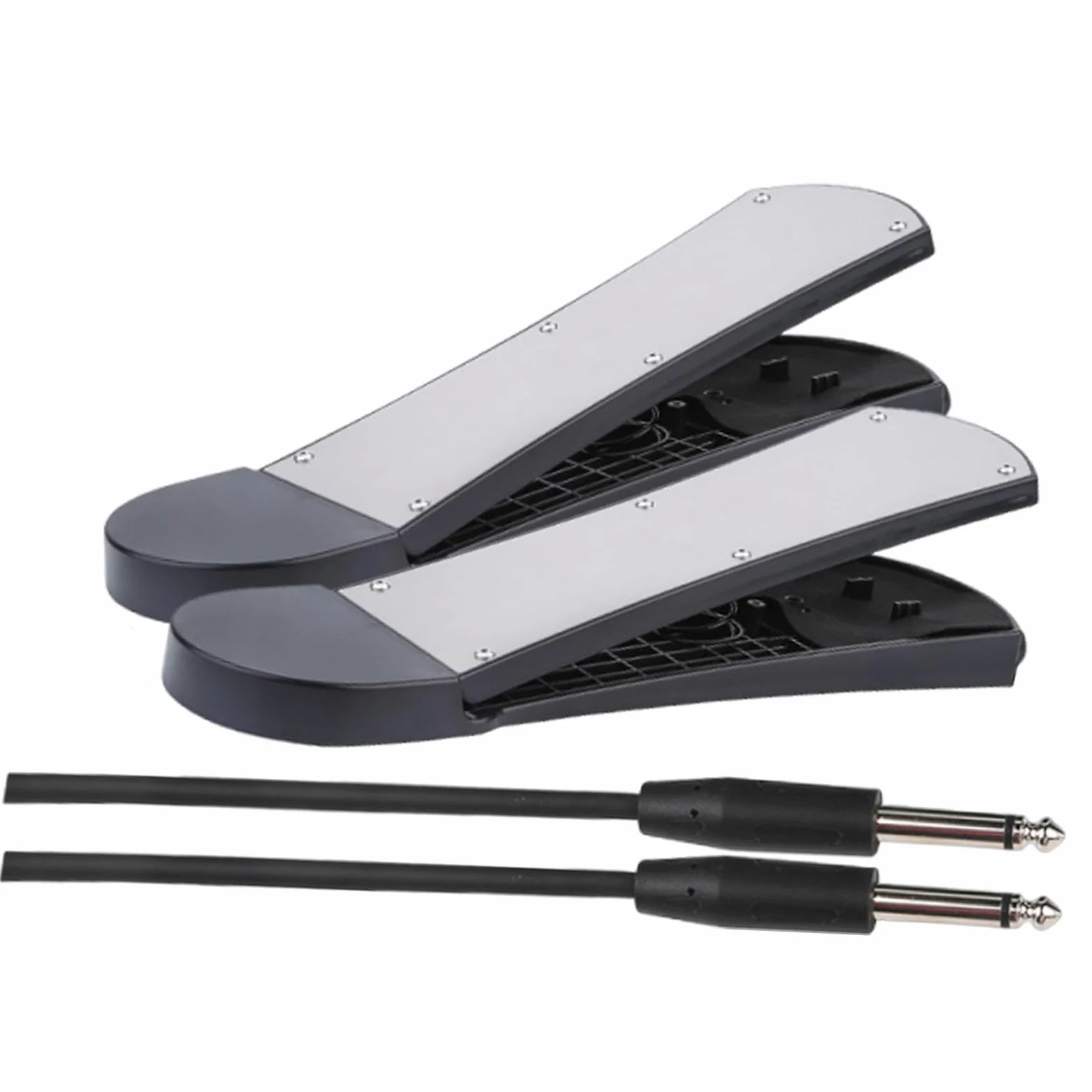 Drum Pedal Foot Pedal Universale Pad Pedale Kick per Batteria Elettronica con Cavo Sostitutivo in Metallo Pp Adatto per Studio Allenamento Musicale, 2 Pezzi
