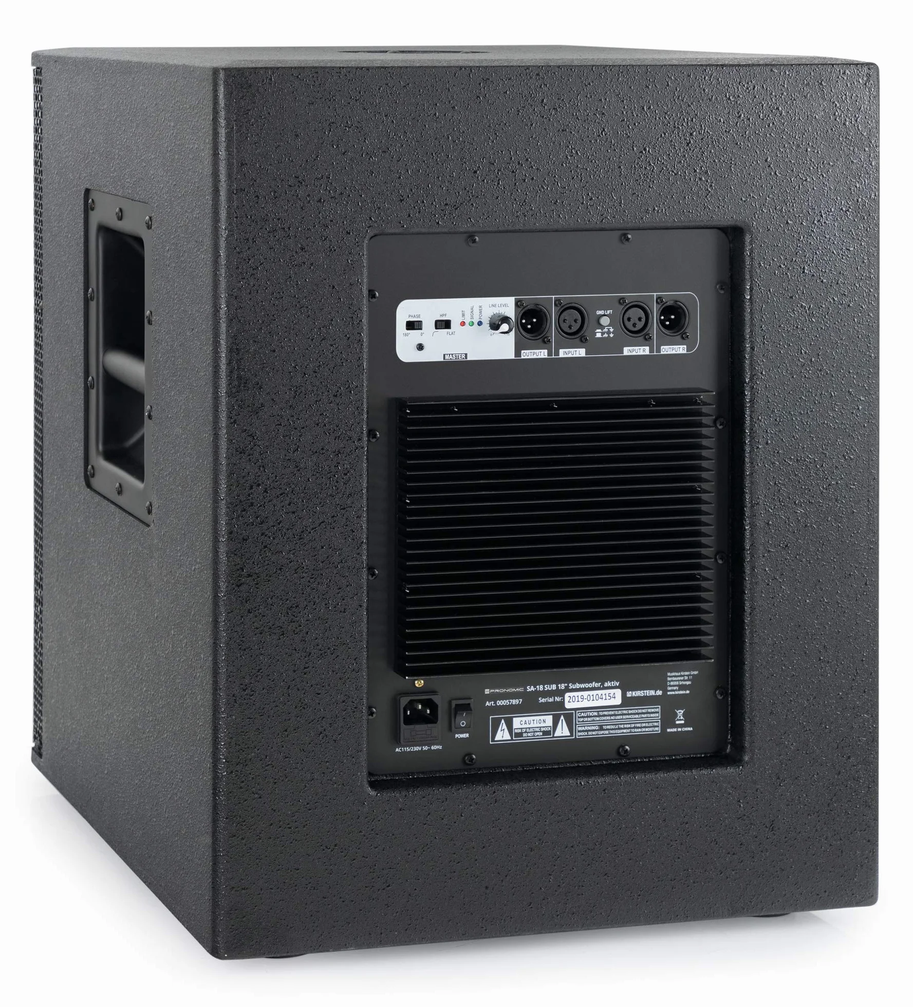Pronomic 118S-212A Impianto PA Attivo - set PA attivo con 1 subwoofer da 18" e 2 satelliti da 12" - 600 watt potenza totale (RMS) - inclusi supporti per casse e cavi da 10m