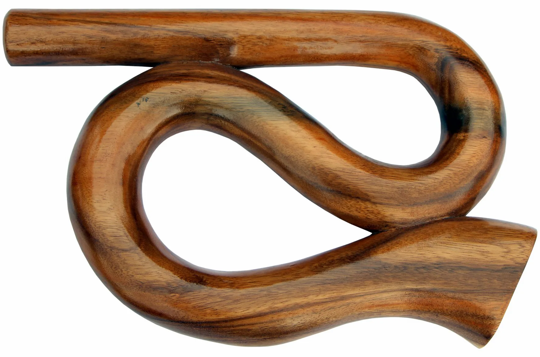 Didgeridoo rotondo 40 cm in colore legno - strumento a fiato realizzato a mano in legno soar - Travel Didge & strumento in legno - compatto, suono e autentico DID104