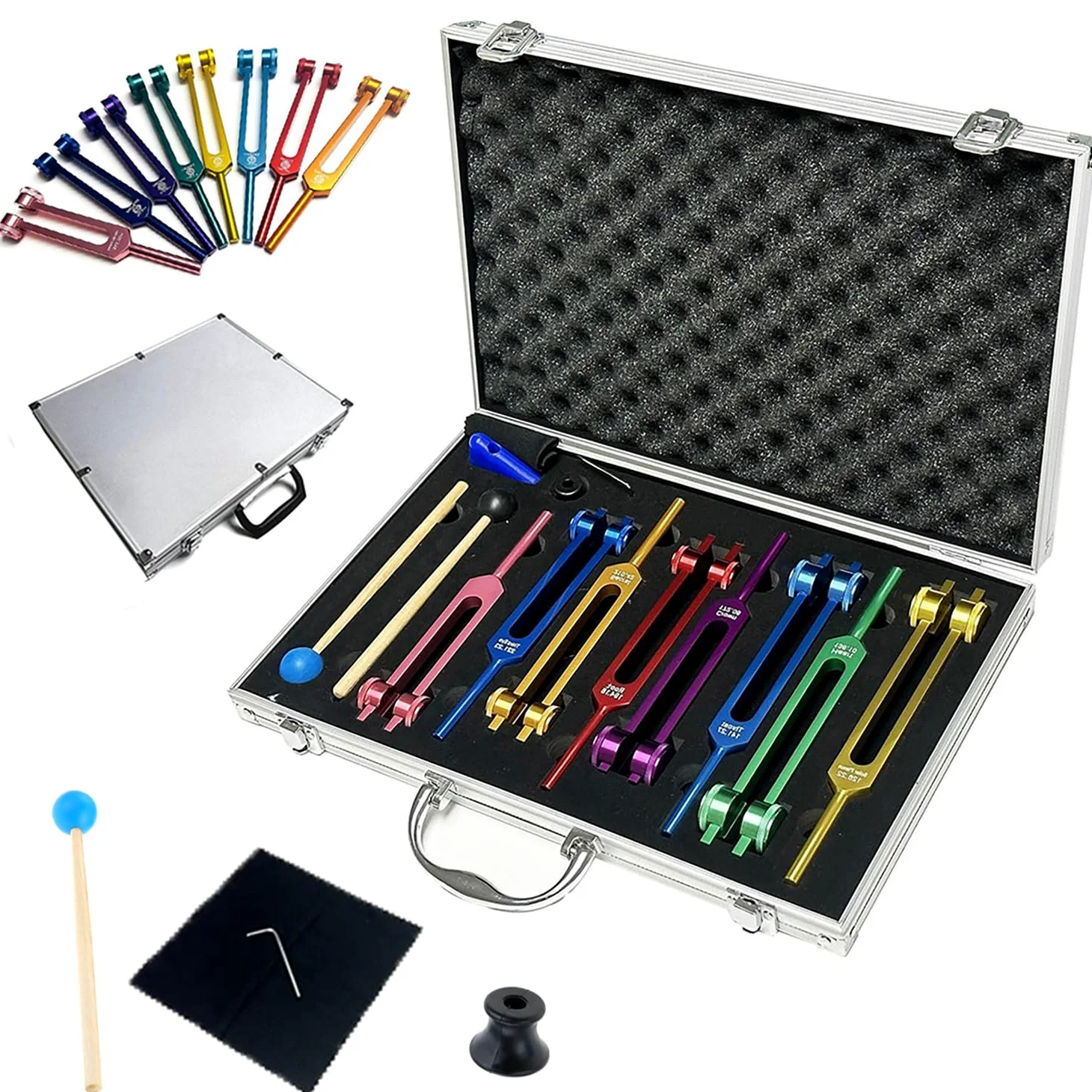 Diapason Curativo,Diapason Neurologici,12 PCS Diapason In Scatole Di Alluminio,Mantengono l'Armonia Di Mente,Adatti Per La Meditazione Terapeutica,La Terapia Dei Chakra,La Liberazione Dallo Stress