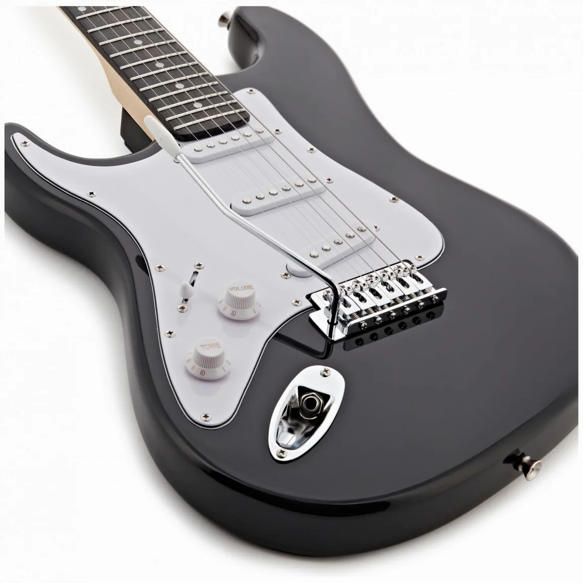 LA Chitarra Elettrica Mancini Nera, Ampli 15W e Accessori | Per mancini principianti, chitarra LA leggera e comoda, ampli EQ 3 bande con overdrive e uscita cuffie