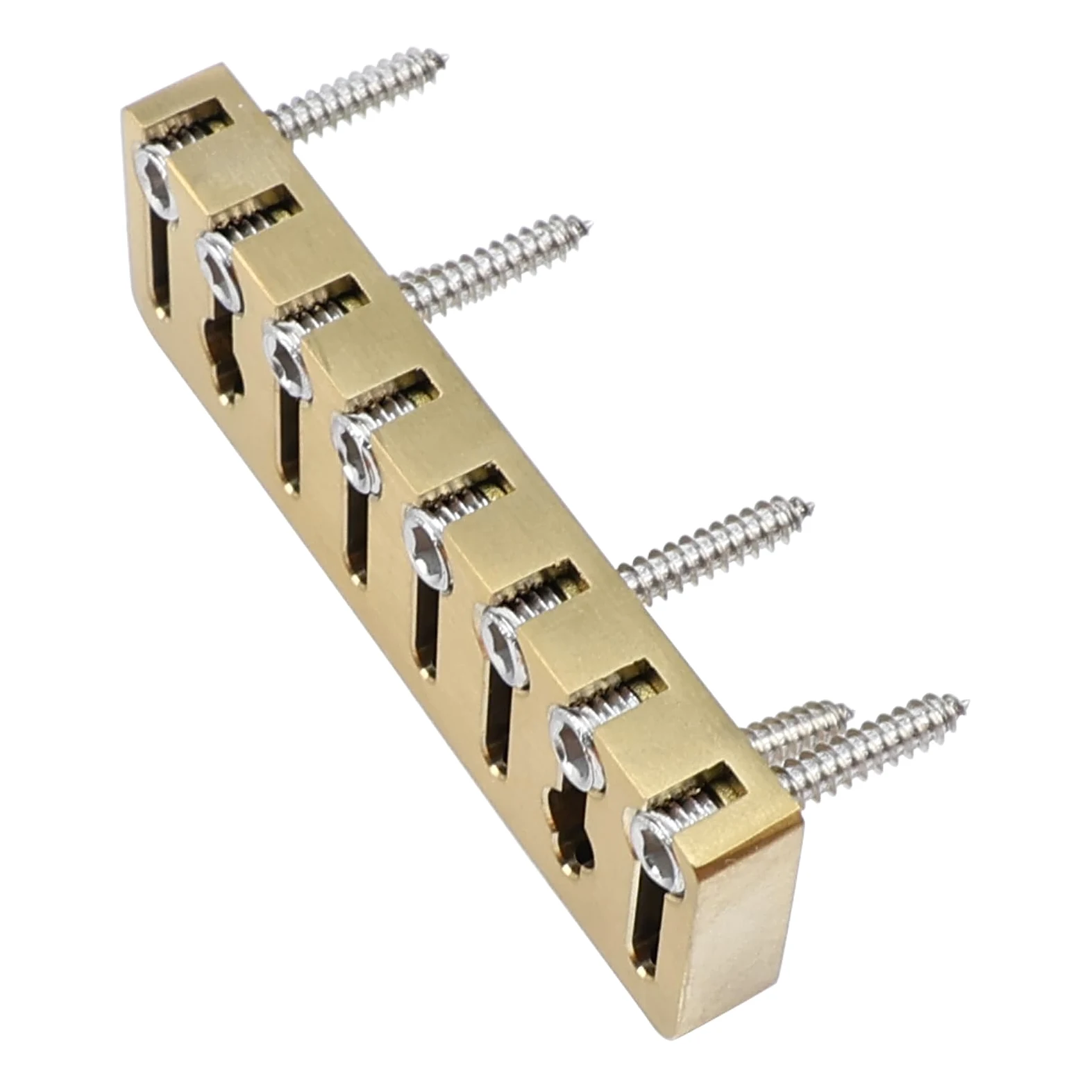 Dado di bloccaggio a 8 corde in lega di titanio per ponte chitarra senza testa in metallo per chitarra elettrica a 8 corde (vuoto oro 49 mm x 18 mm)