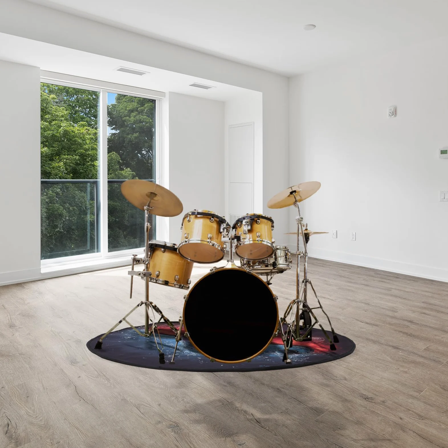 MAGICLULU Tappeto Fonoassorbente per Batteria Particelle Antiscivolo Antiscivolo in Flanella Tappeto Decorazione Pavimento Resistente per Strumenti Musicali, per Casa e Negozio
