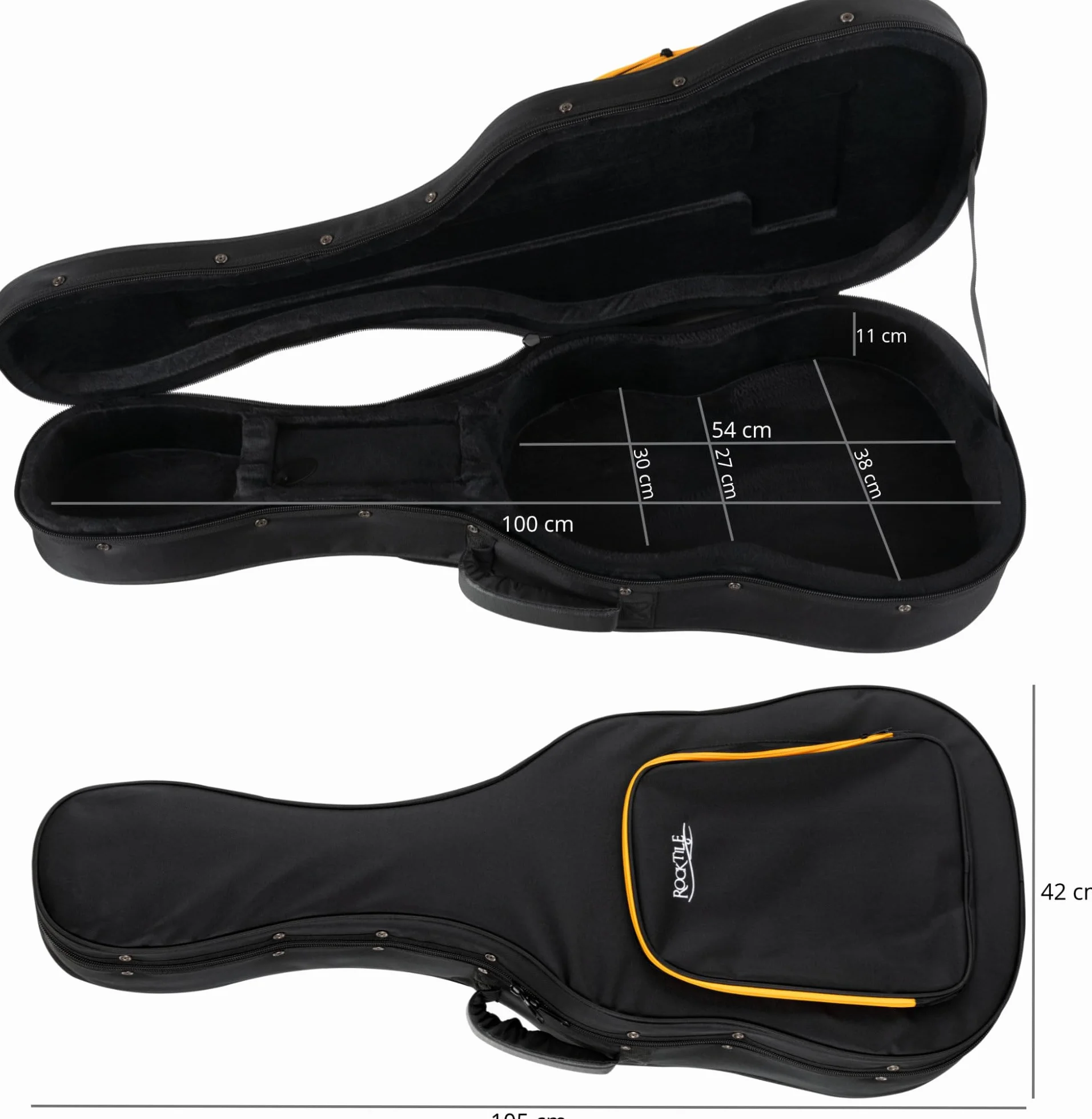 ROCKTILE KGSC-5122BK Chitarra Classica Softcase - Custodia Leggera Maneggevole per Tutte le Chitarre da Concerto
