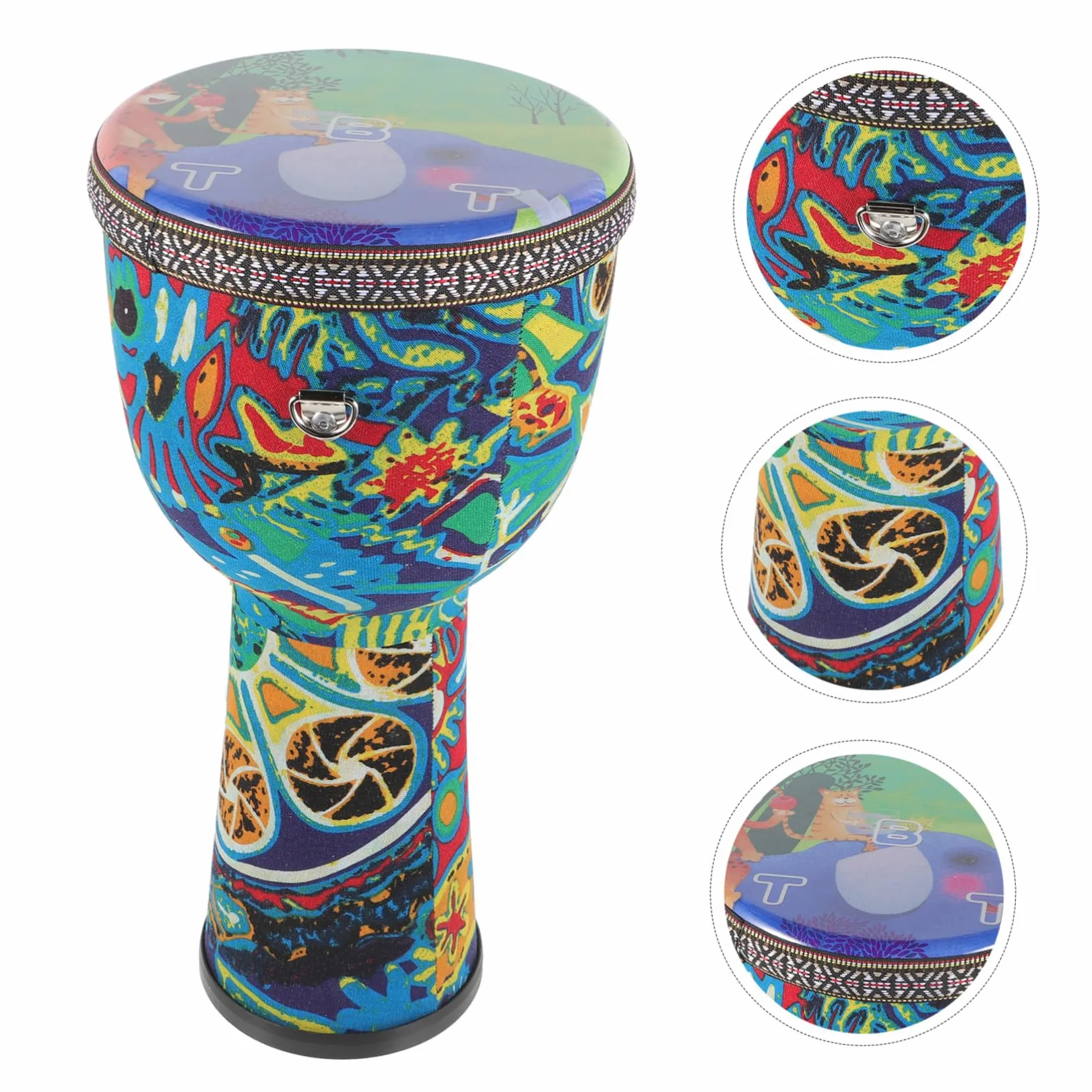BESPORTBLE Djembe Dipinto Resistente e Anticorrosione Strumento Percussione per Adulti per Performance Musicali e Feste