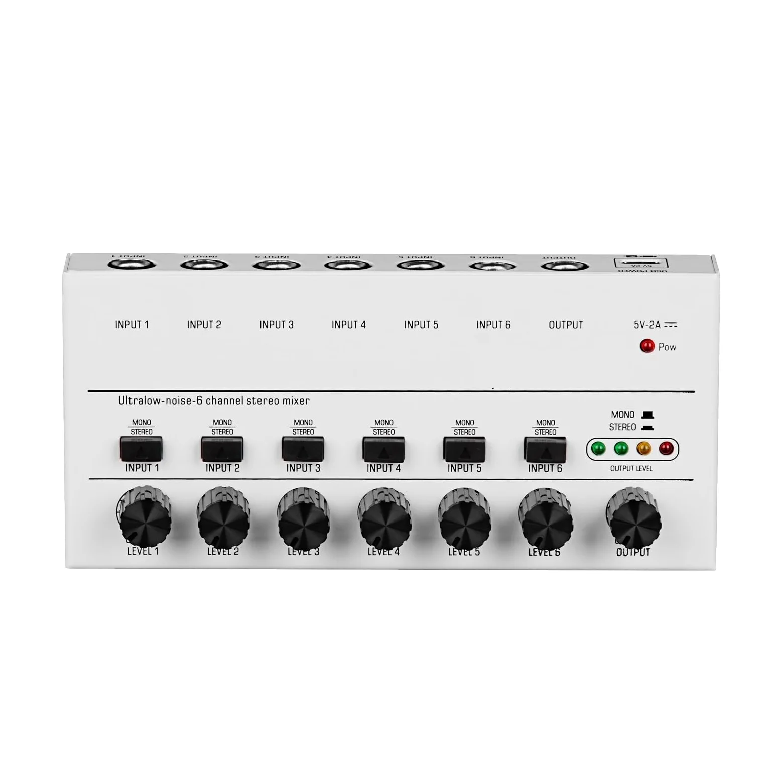 4 6 8 Canali Mini Mixer Audio Mixer Audio Mini Mixer Stereo Mixer Di Linea Portatile A Bassissimo Rumore For La Registrazione Di Apparecchiature Audio(MX6-White)