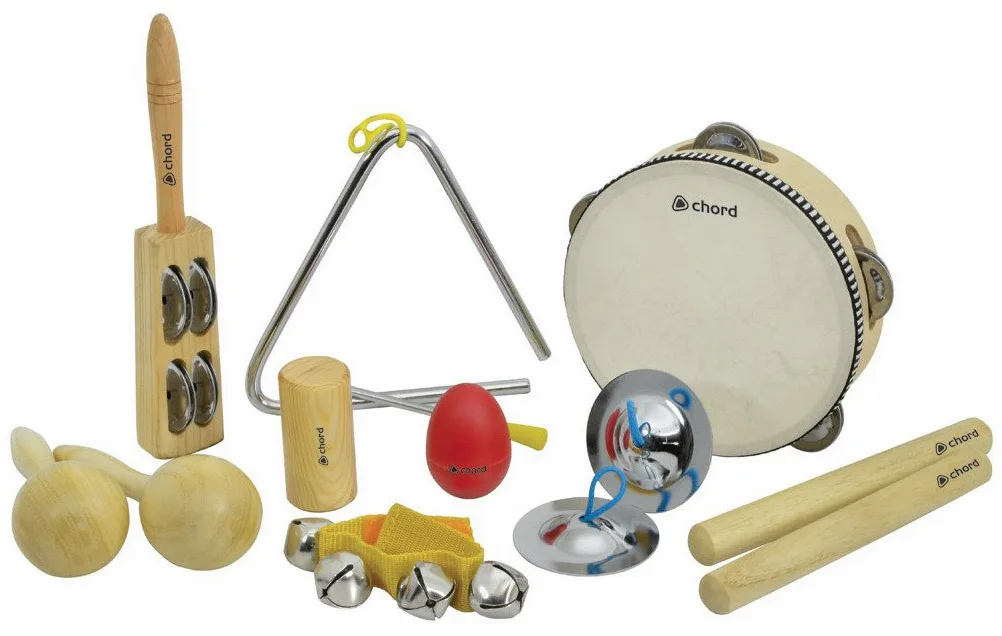 Chord mano strumenti a percussione Classroom starter kit/set in borsa con cerniera – Confezione da 9 CPS09