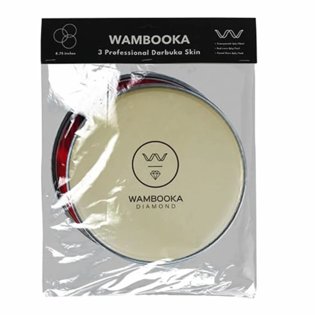 Diamond pelli di ricambio per Darbuka da 8.75" (22,5cm) Set | Pacco da 3 | Transparent, Red Lava, Fiber Skin