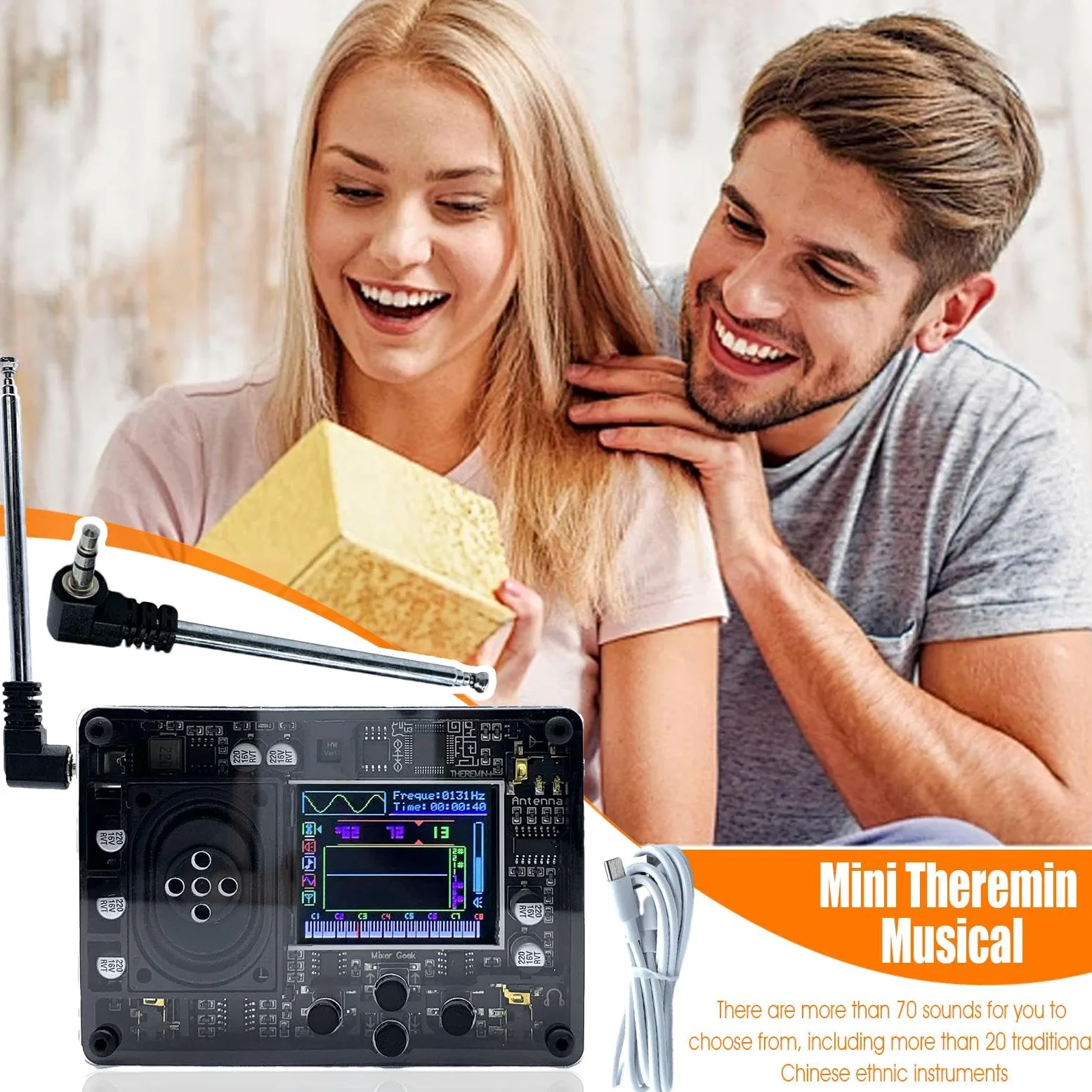 Strumento musicale elettronico, Theremin Strumento Theremin, Theremin con voci multiple, Musica elettronica Theremin, Theremin con display OLED, Theremin per musica creativa