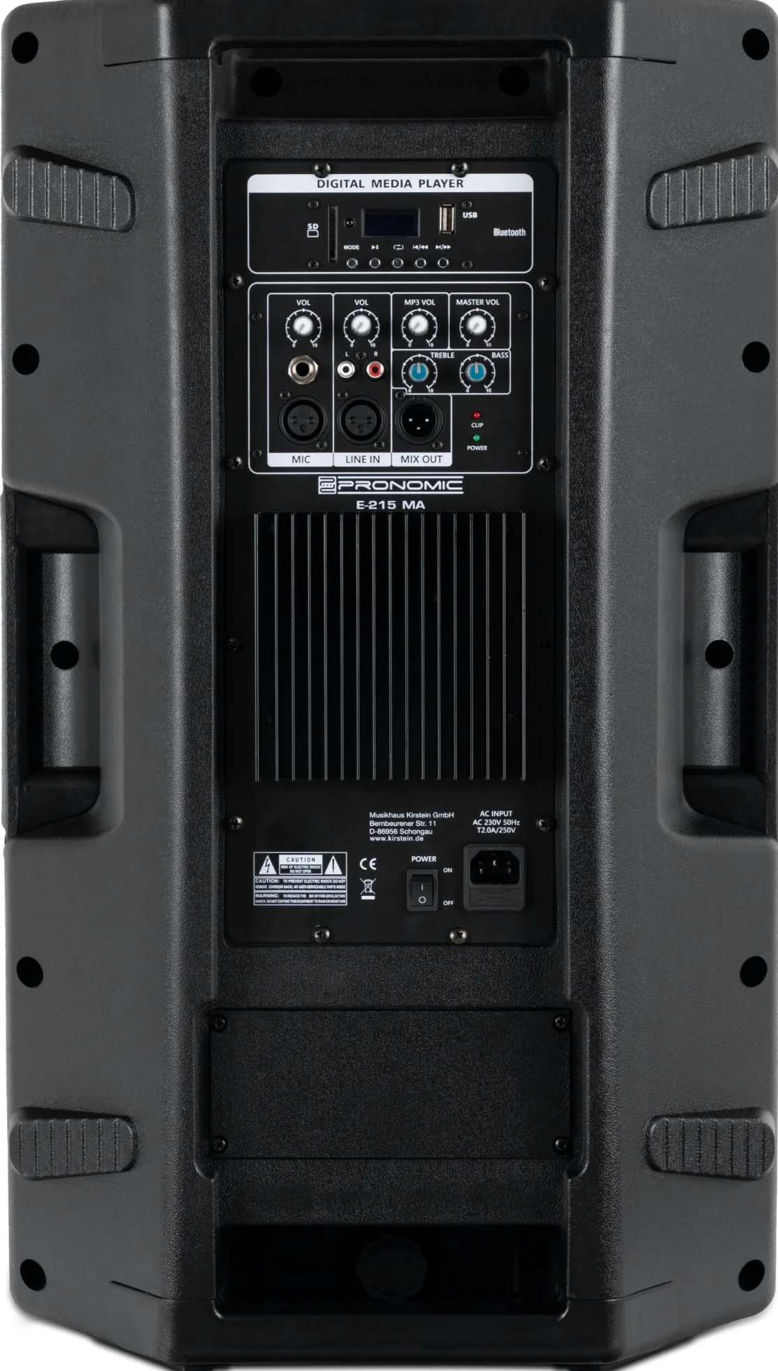 Pronomic E-212 MA Cassa Attiva 12" 500 Watt Set con Statavi, Altoparlanti | Woofer: 12" (305 mm), Tweeter: driver a compressione 1, SPL: 120 dB, Potenza: 120 Watt (RMS)/ 250 Watt (Peak), 35 mm), 8 kHz