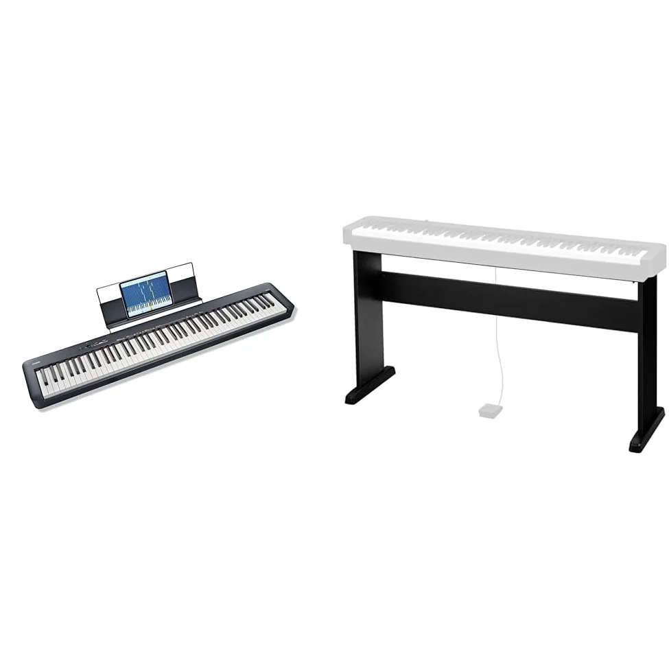 Casio CDP-S110BKC5 Fully Weighted Hammer Action Digital Piano, Nero & tand CS-46 per serie CDP-S