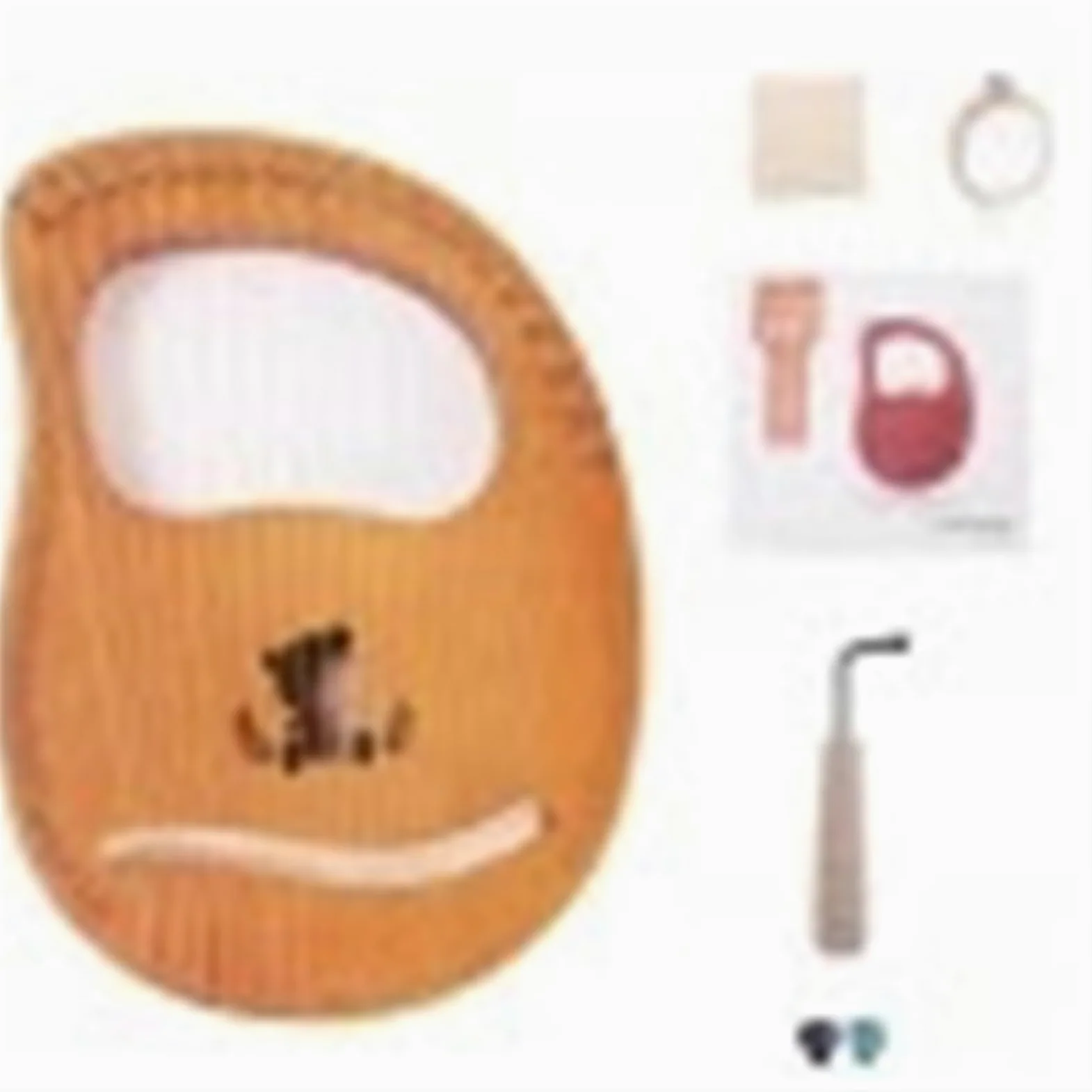 Arpa a Lira 16 Corde Pianoforte a Dito in Mogano con Strumento di accordatura for Principianti Regalo Strumenti Musicali Modello Panda in Legno Arpa a Lira per Adulti