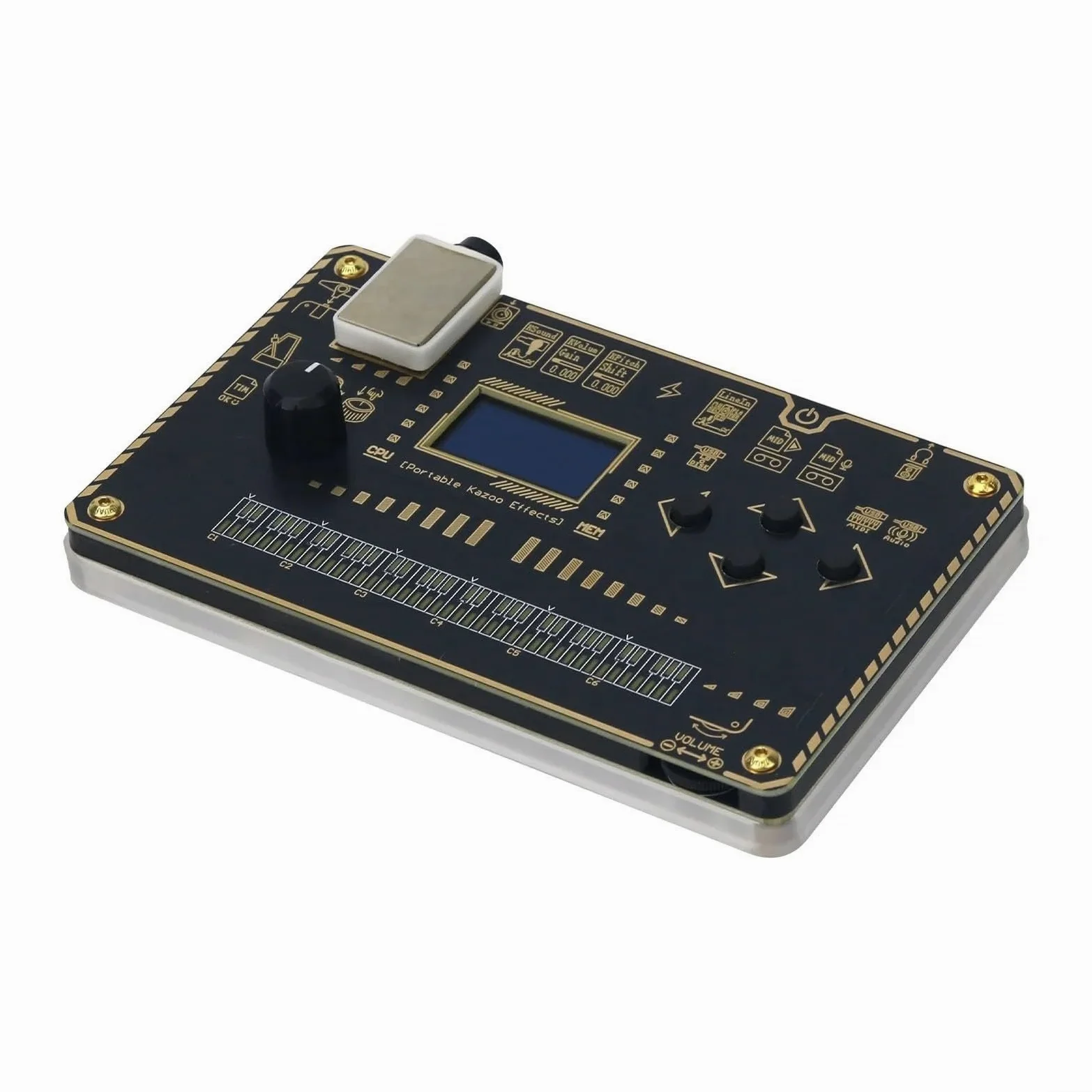 Effettuatore Kazoo a 24 bit che supporta 48 kHz uscita di ingresso stereo 60+ patch e collegamento diretto alla chitarra, kazoo e pickup