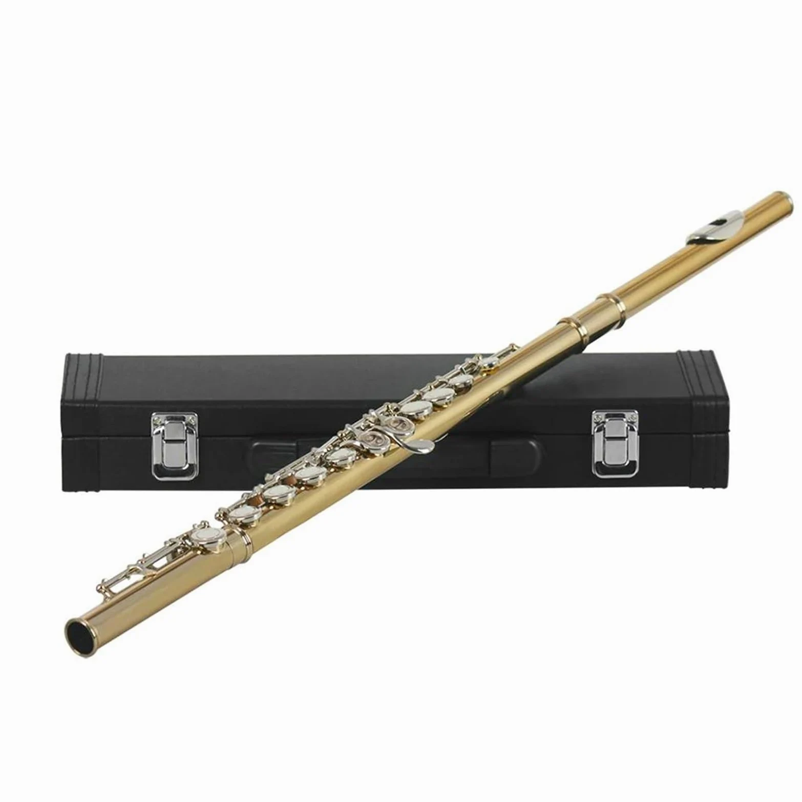 Flauto Traverso Da Concerto Con 16 Fori Chiusi/aperti Chiave In Do In Cupronichel Chiave In Argento Dorato Con Chiave In Mi Accessori