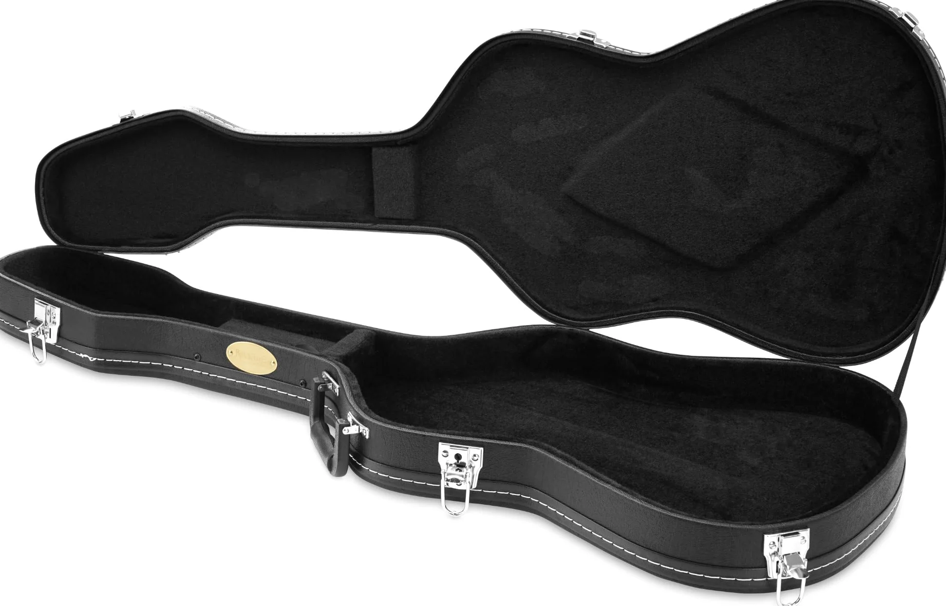 ROCKTILE Custodia Deluxe per Chitarra Elettrica - Pelle Sintetica con Fodera Morbida - Scomparto Integrato e Maniglia - Bloccabile - Dimensioni Interne Massime (LxLxP): 104,5 x 35 x 8 cm - Nero