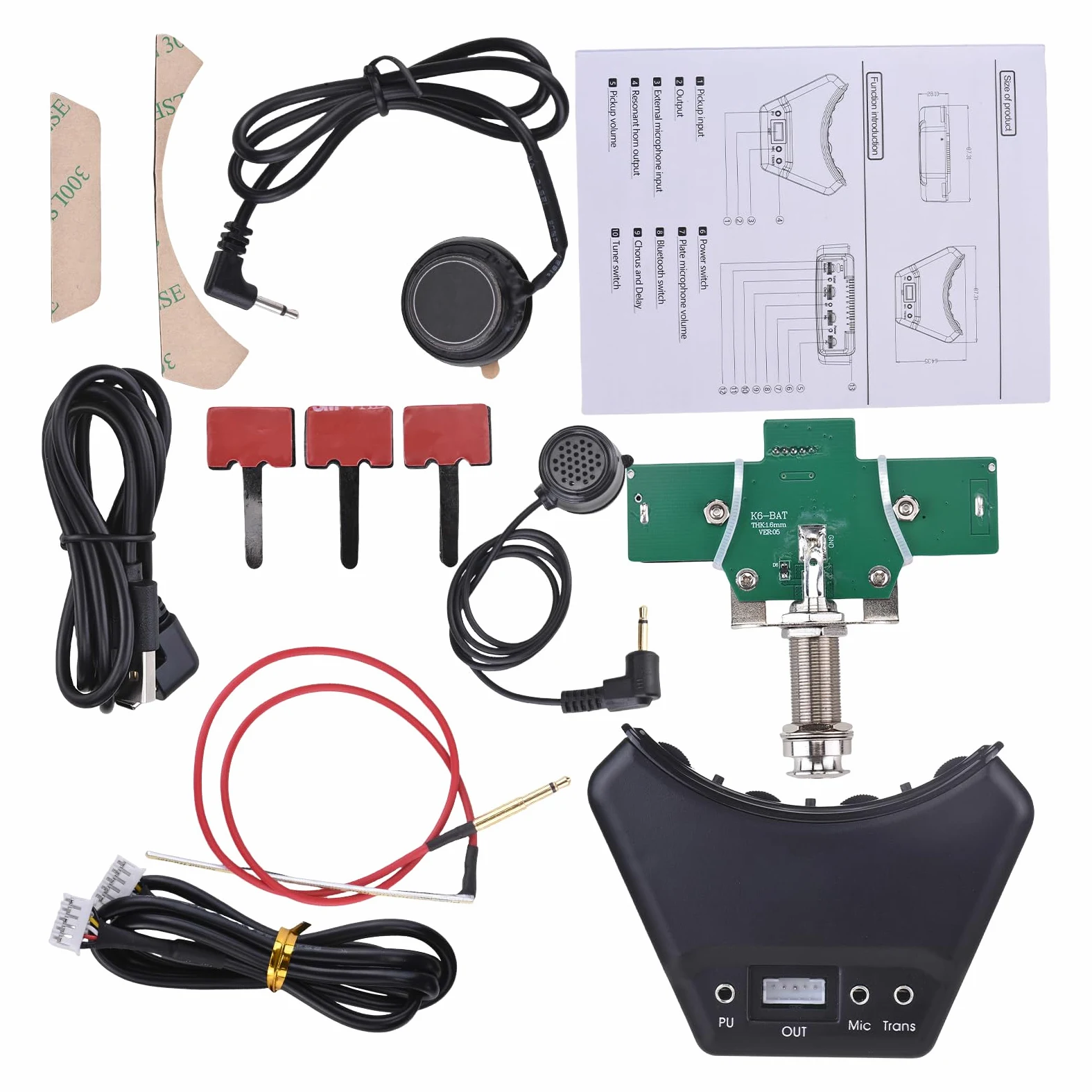 Generic Pickup per Chitarra in Legno con qualità del Suono Migliorata per Chitarristi Acustici in Legno, Batteria a Lunga Durata, Accessori per Strumenti Musicali