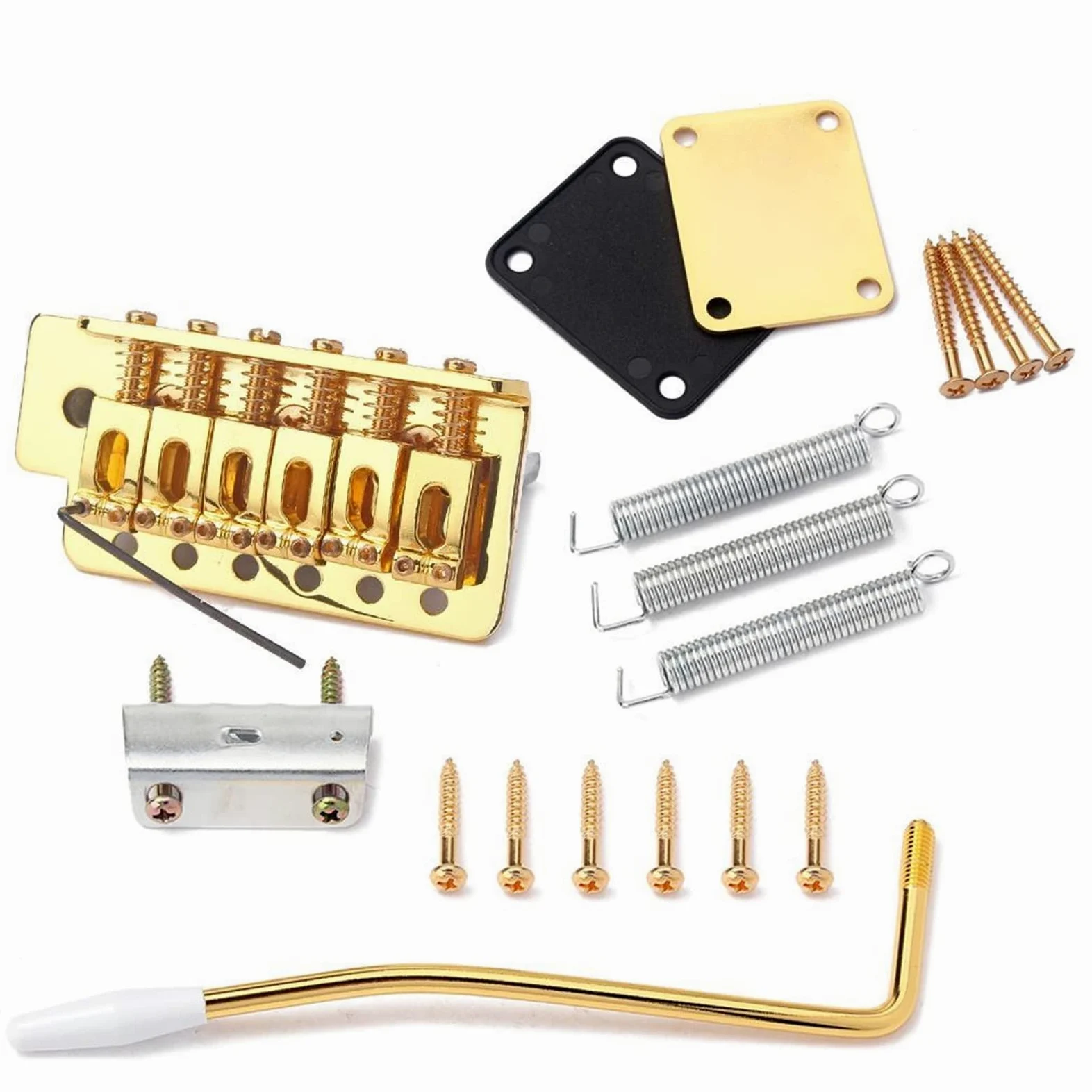 6 Corde per Chitarra Elettrica Ponte Tremolo Strumento Fai da Te Parti di Ricambio per Chitarra Elettrica Oro Kit Ponte per Chitarra elettrica