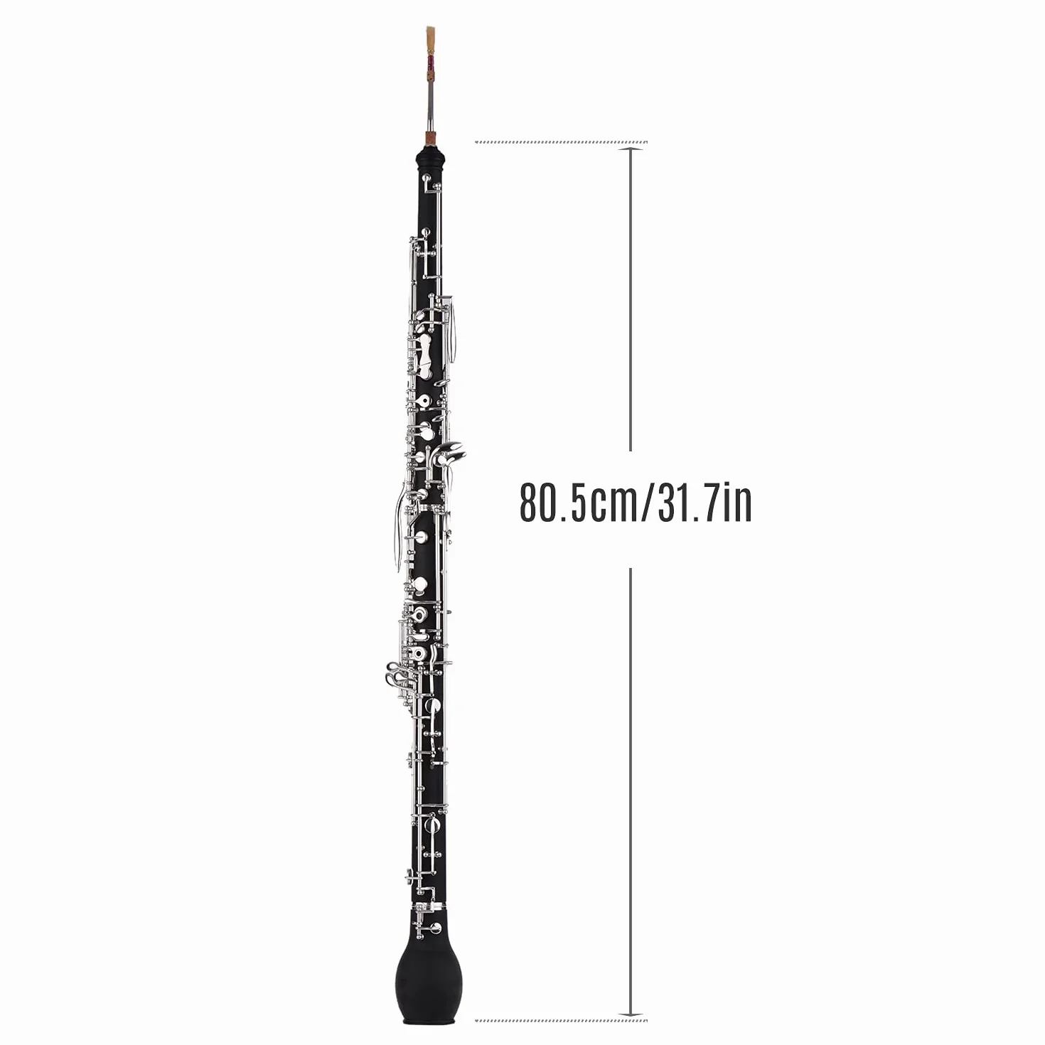 Strumento oboe Corno inglese professionale Alto Oboe Chiave F Corpo in legno sintetico Tasti placcati in argento Strumento a fiato con guanti ad ancia Custodia in tessuto per pulizia Mini caccia