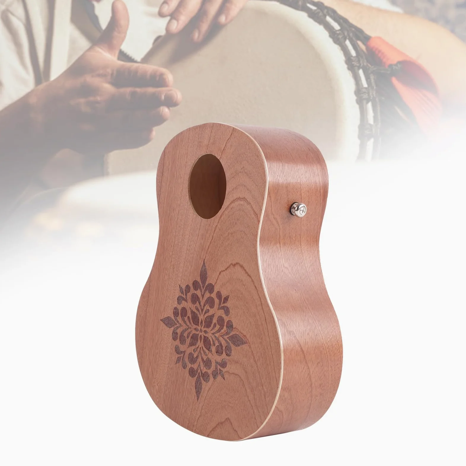 Cajon Drum tamburo a mano a forma di chitarra classica, leggero da viaggio bongo cajon scatola percussioni da viaggio bonghi