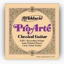 d' Addario EJ51 x 5 (5 set) corde per chitarra classica, pro-arte semi-polished/argento/duro.