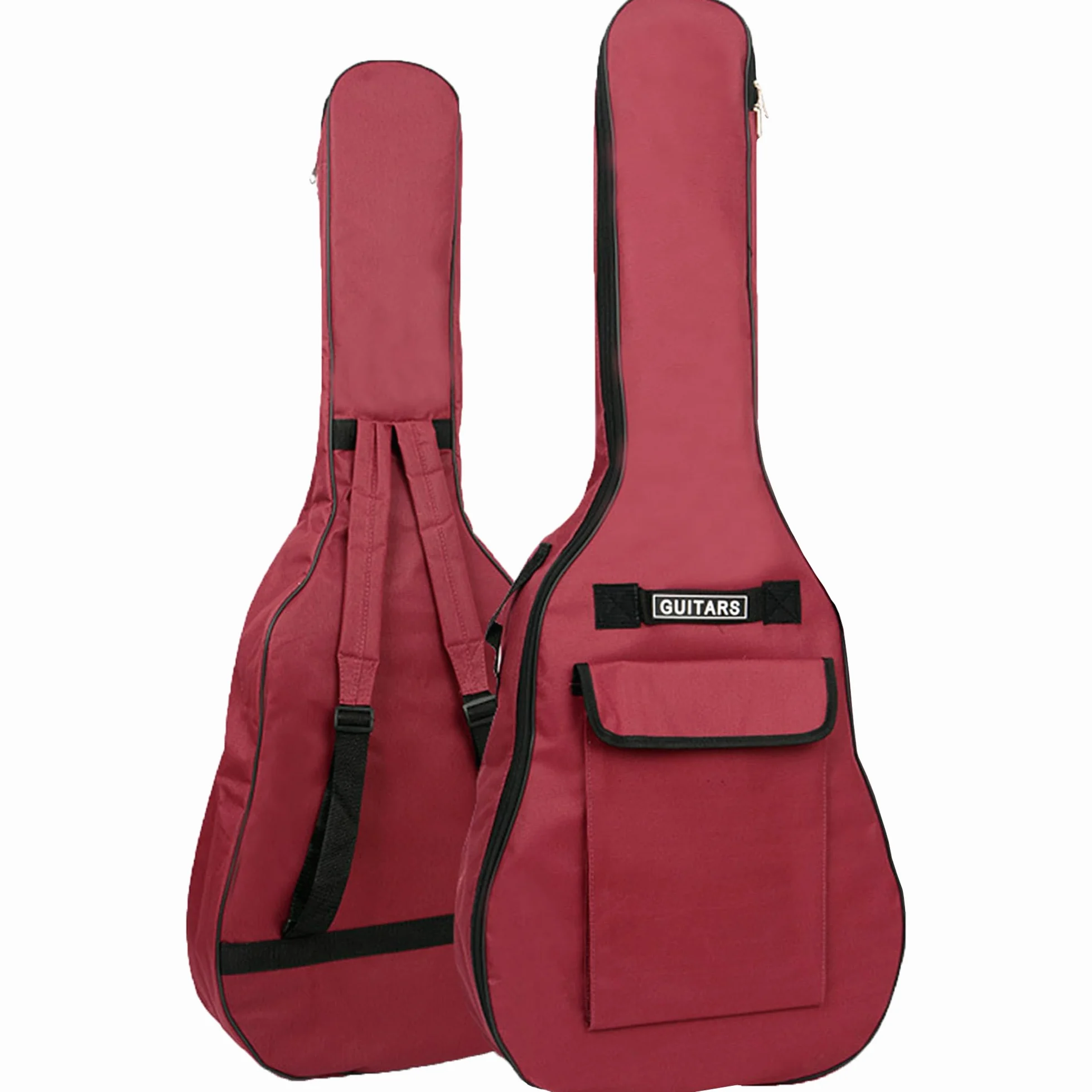 SUQ Borsa impermeabile Oxford per chitarra, 40/41pollici Custodia per Chitarra Classica, Chitarra Acustica in Tessuto Oxford con Tasca per Leggio Musicale, Doppia Cinghie da Spalla Regolabile (Rosso)