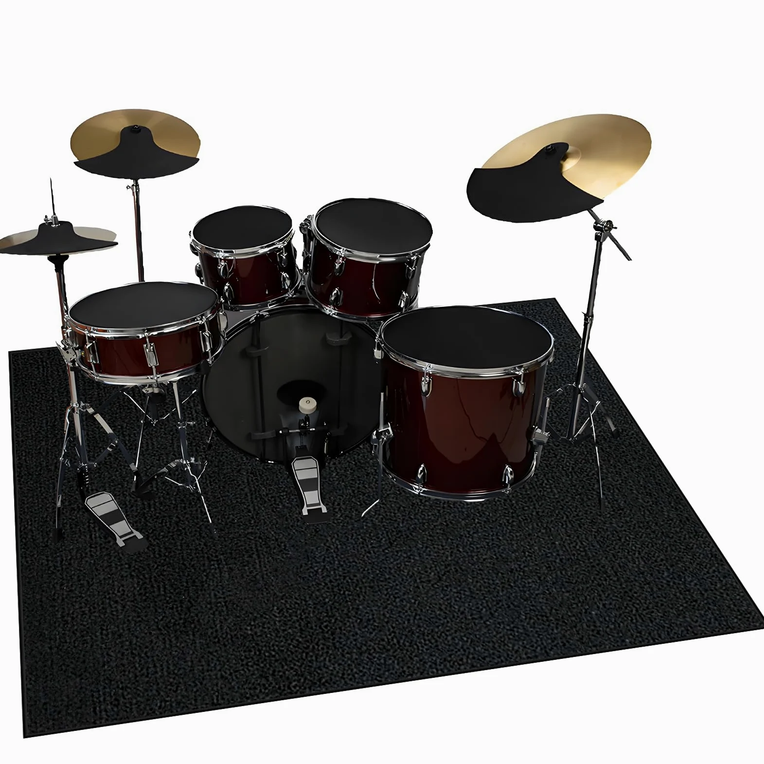 Tappeto per Batteria, Tappetino per Batteria e Percussioni 120 x 70 cm Tappeti Rettangolari Antiscivolo per Batteria Elettroniche Rullante Acustica Grancassa, Tappeto a Tamburo Insonorizzato