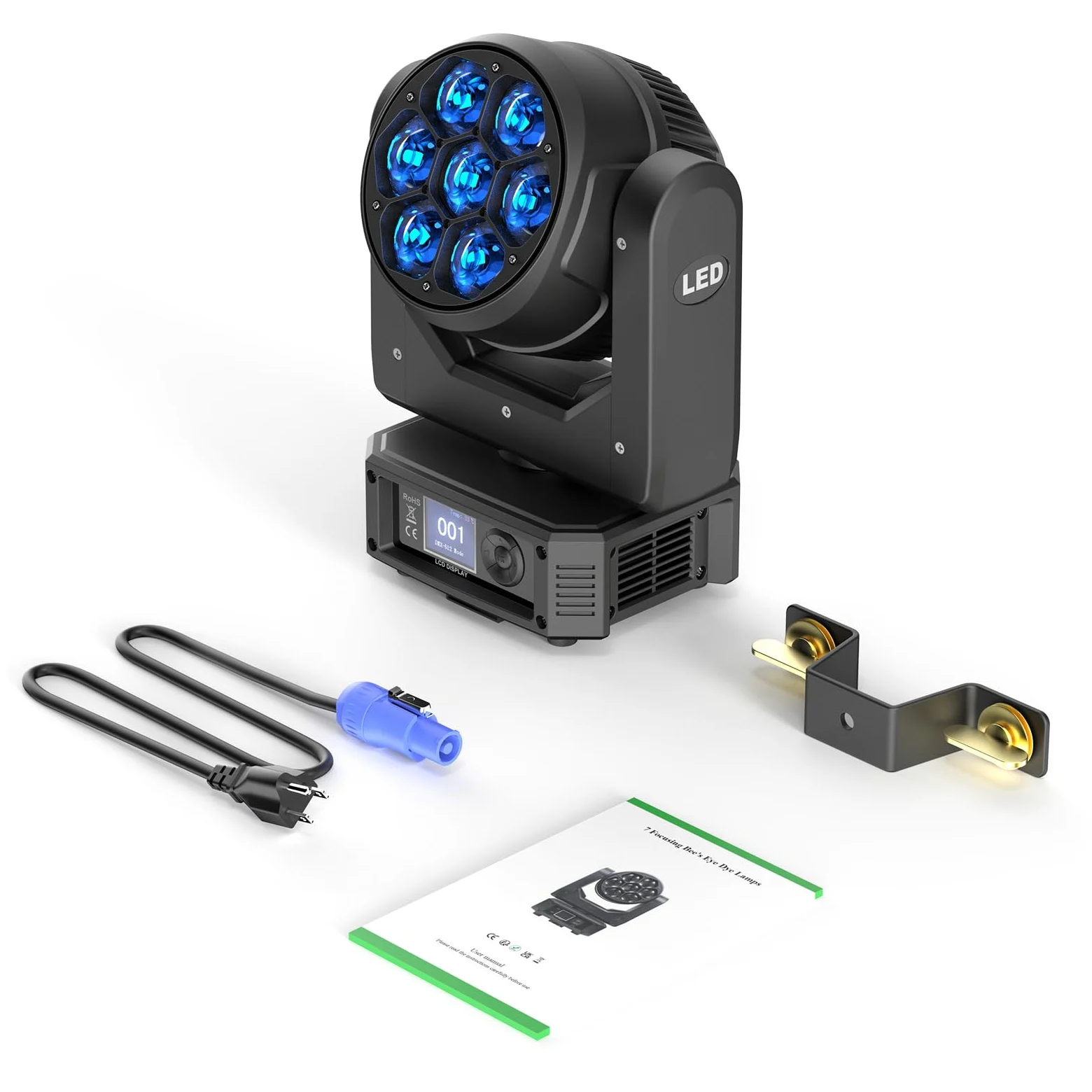 Teste Mobili 7X40W Luci RGBW Beam Funzione Zoom Effetto Luci Discoteca DMX 23CH/35CH/51CH per Natale Feste Concerti Club