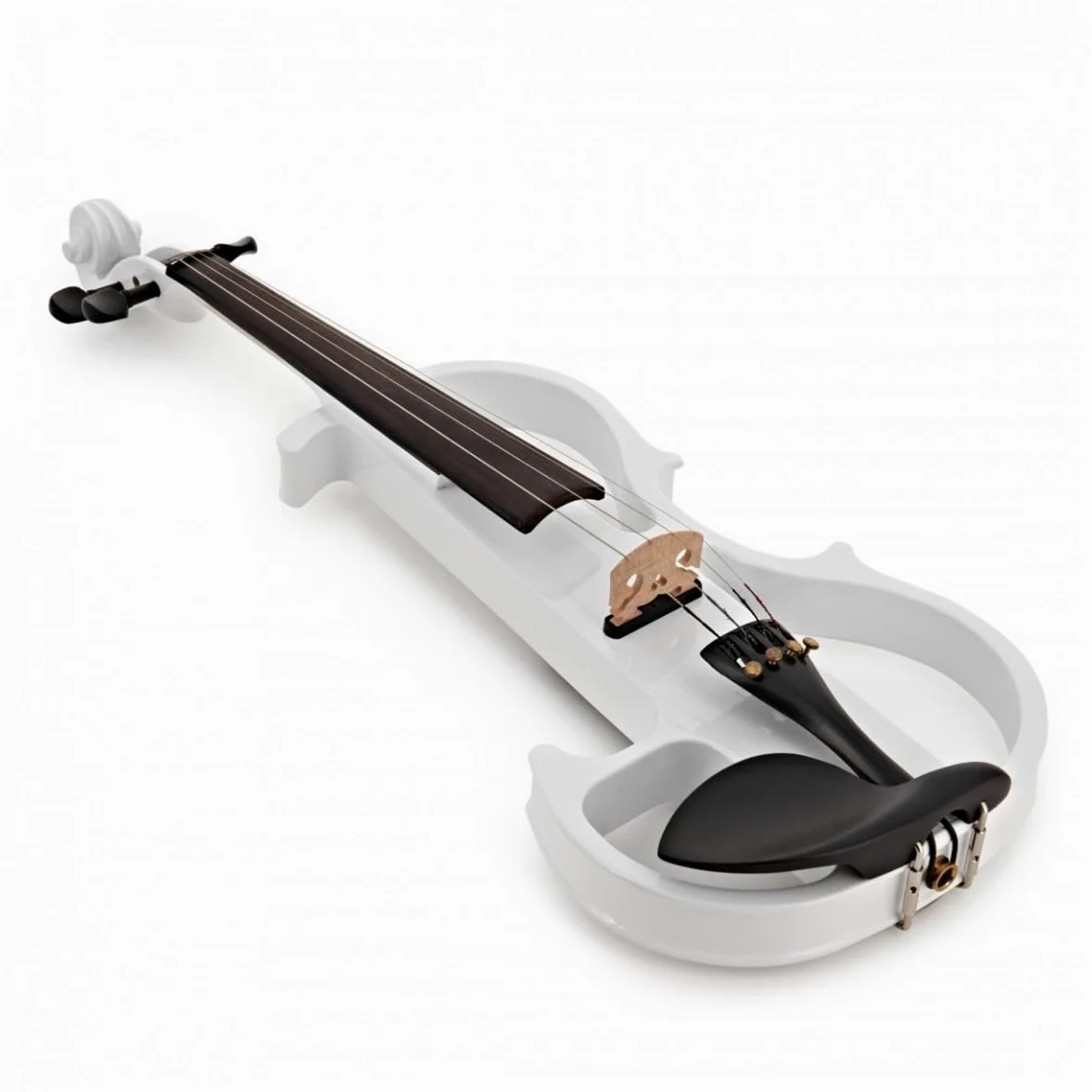 Violino Elettrico 4/4 con Amplificatore e Accessori, Bianco | Pickup attivo per connessione ampli/FX, pickup sotto ponte con controllo tono, leggio e spallaccio inclusi