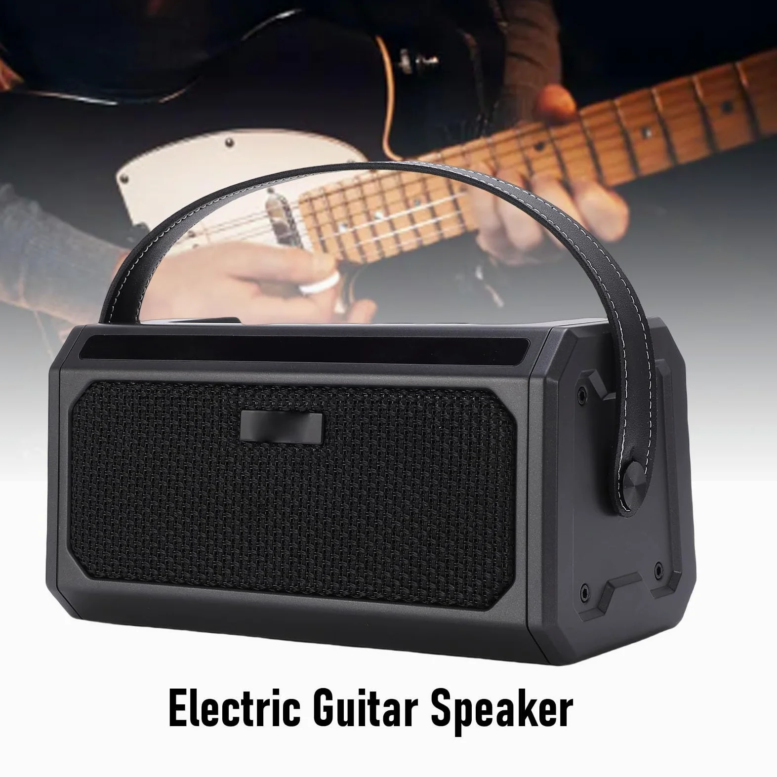 Asixxsix Amplificatore per Chitarra Elettrica, Amplificatore per Esercitazione per Chitarra Elettrica Ricaricabile, Altoparlante Portatile con Jack per Cuffie, Piccolo