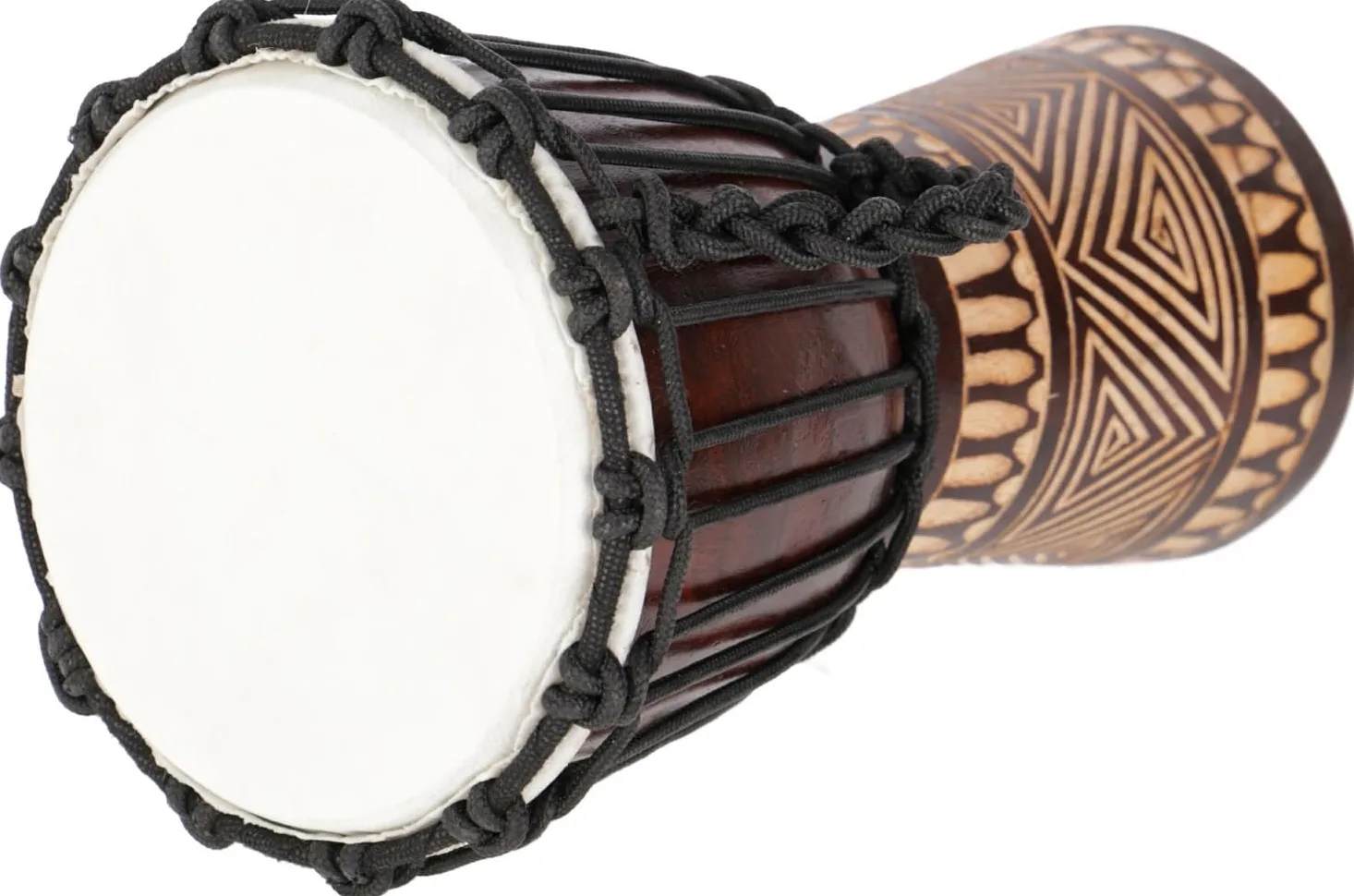 Guru-Shop Tamburo di Legno (djembe) con Intagli di Varie Dimensioni, Dimensione: 35 cm, Drum Sonaglio-didgeridoo