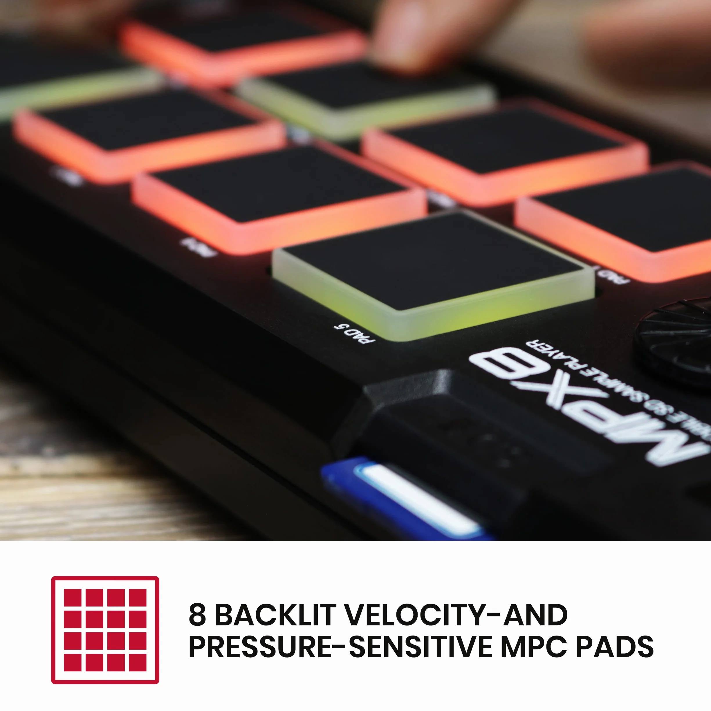 Akai Professional MPX8 - Campionatore MIDI Controller con Libreria di Suoni, Campioni e Software Sample Kit Editor