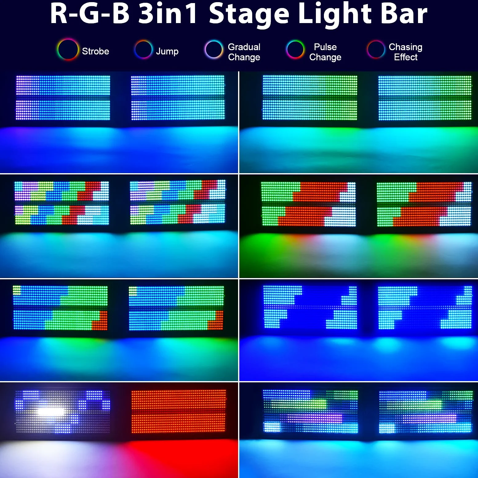 200W LED Wallwasher per Esterni, Luce da Palco con DMX512, 768 Faretti LED RGBW con Effetti di Luce Stroboscopica, Luce per Feste per Matrimoni, Cortili, Eventi, Palchi