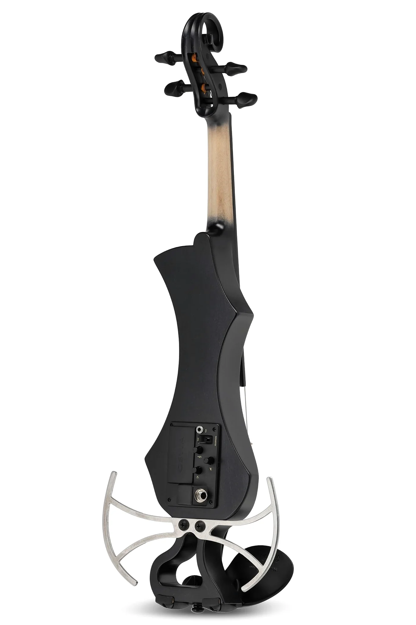 Violino elettrico GEWA, violino elettronico, Novita 3.0 nero con adattatore per poggia spalle, 4 corde