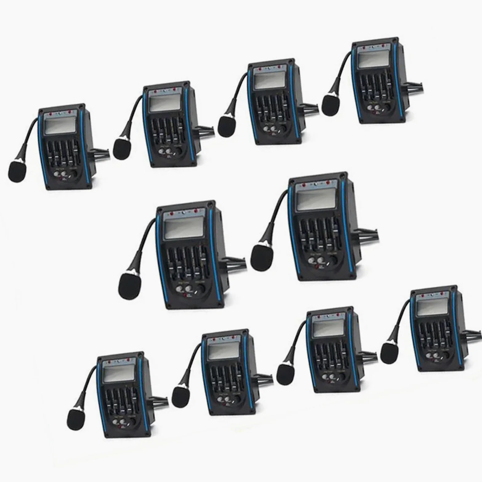 10 Set 5 Bande Chitarra Acustica EQ Preamplificatore 5 Bande EQ Equalizzatore Pickup Accordatore LCD Con Microfono Pezzi di ricambio per pickup per chitarra acustica