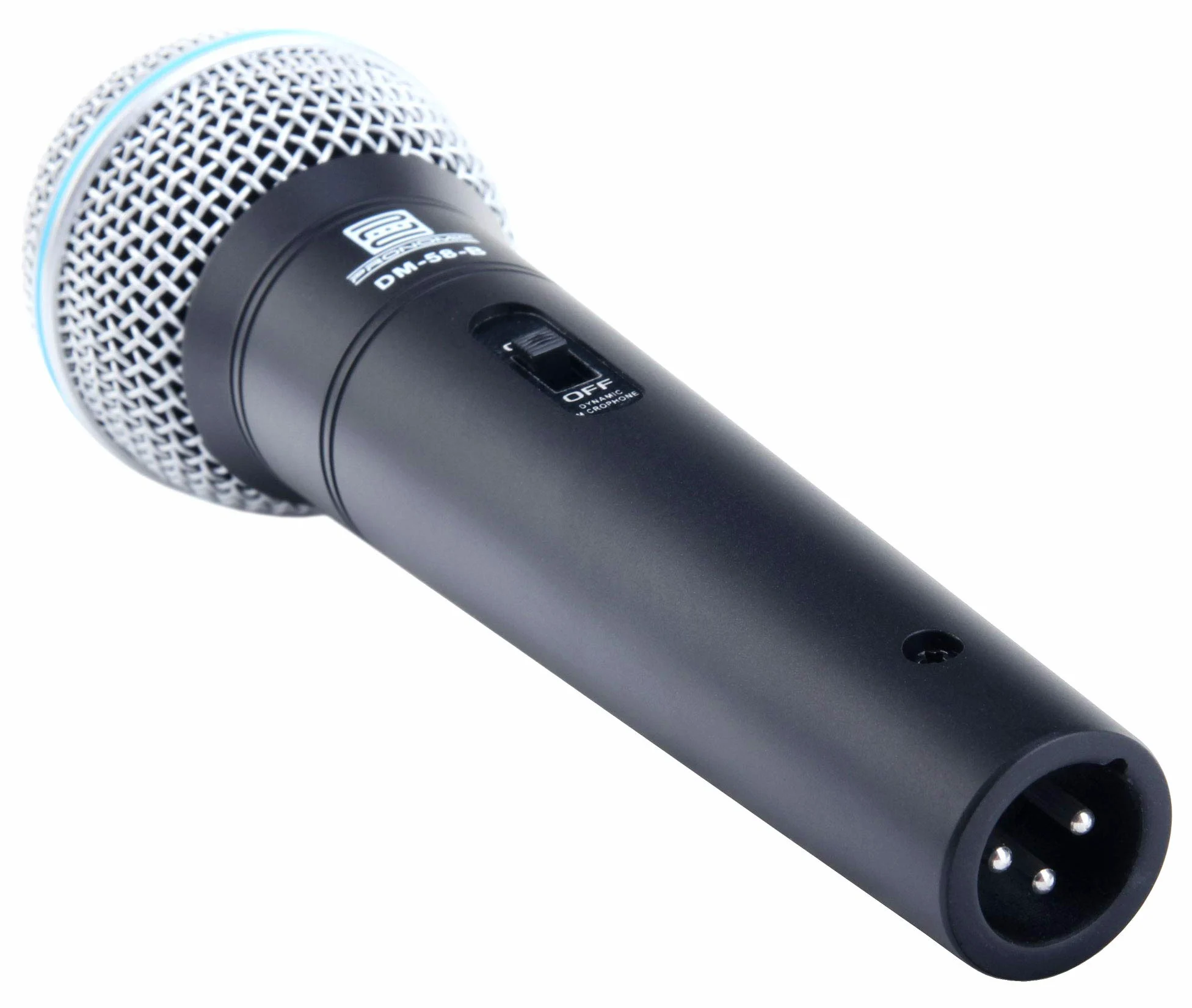 Pronomic DM-58-B Microfono Vocale con Interruttore Set da 3 incl. 3x Cavo | Microfono universale per voce e canto, Particolarmente adatto per DJ, beatbox, ecc., Suono potente e caldo, Capsula: dinamica