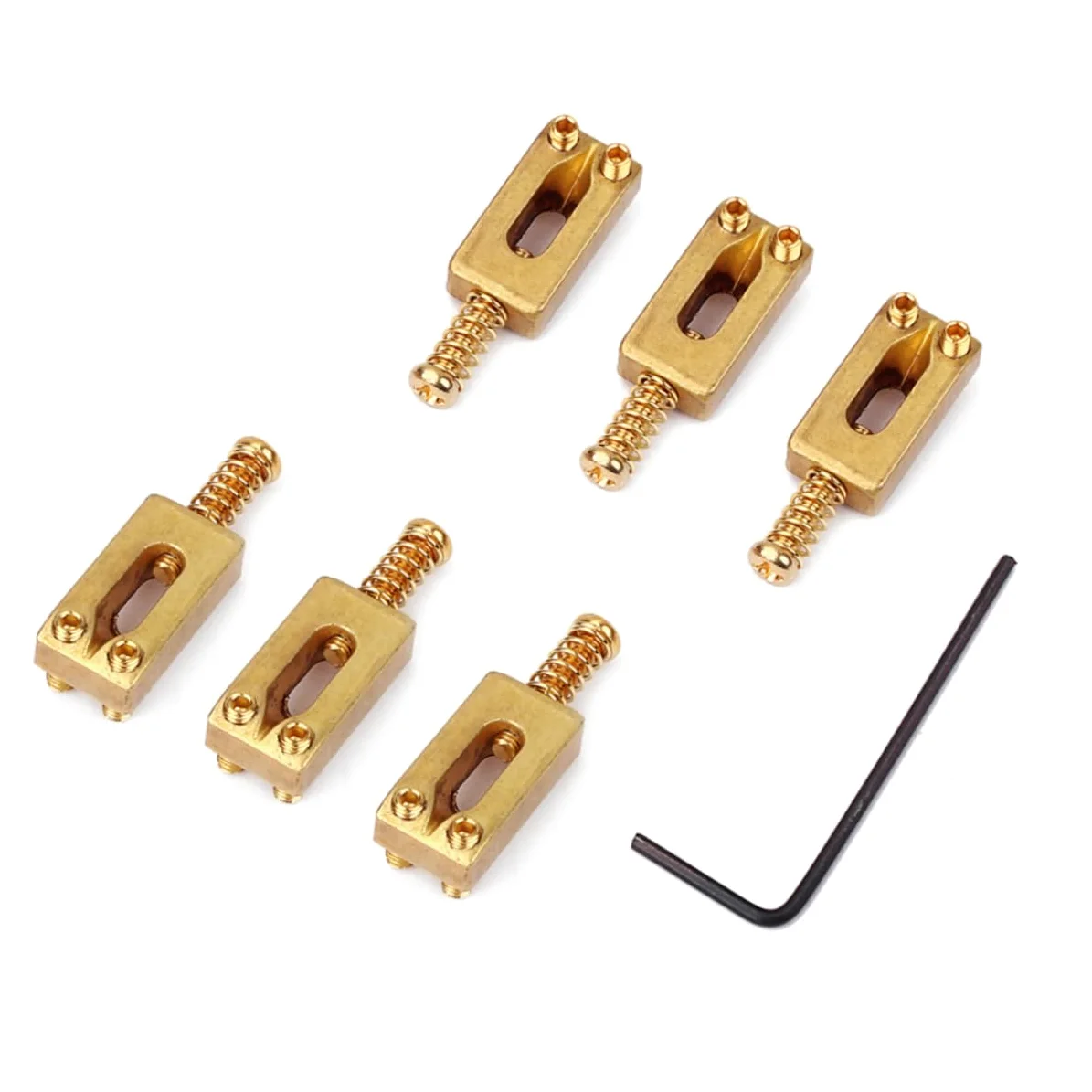 Toyvian 18pezzi Selle Per Ponte Ottone Compensate Con Chiave Per Chitarra Elettrica Intonazione e Maggiore Sustain