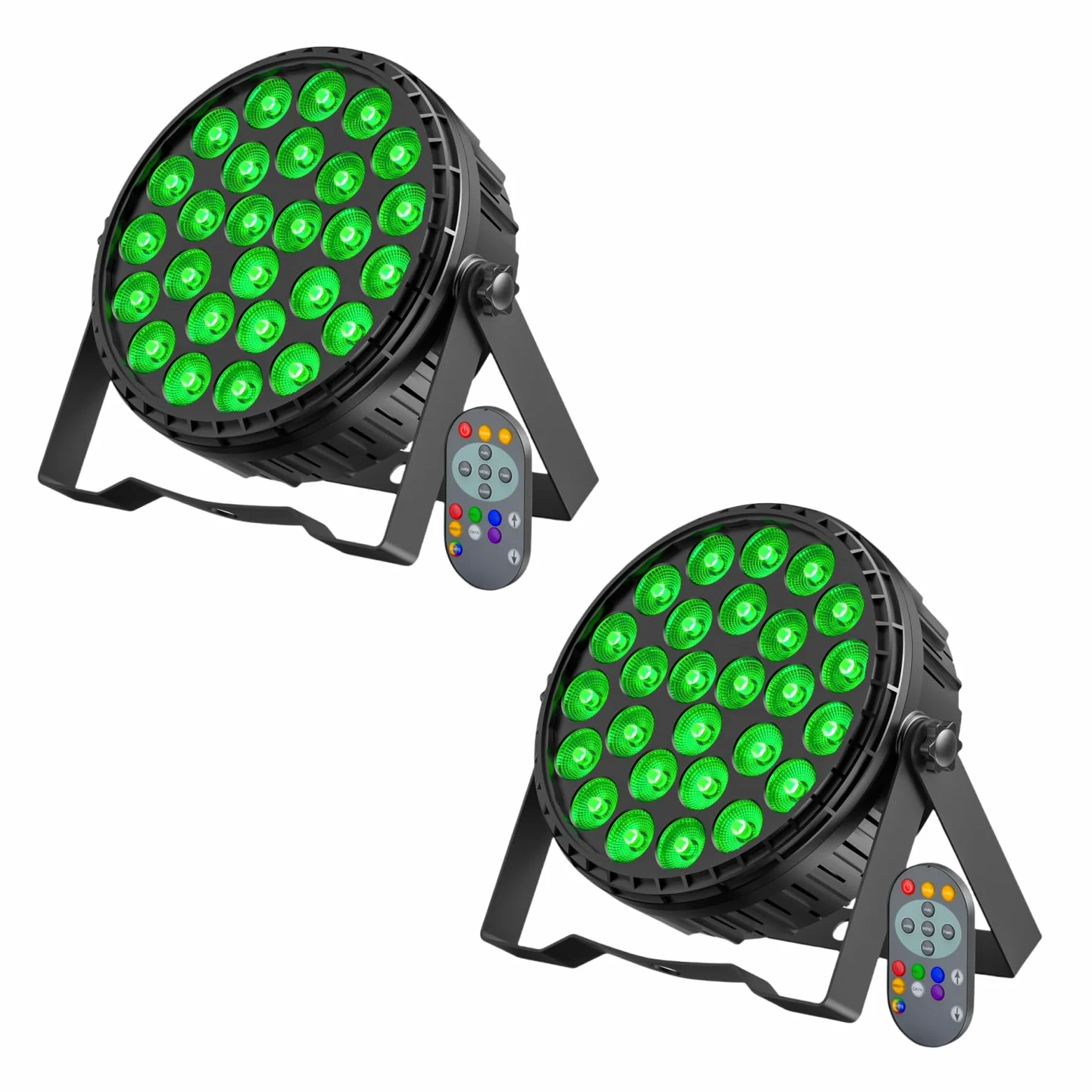 2PCS 216W Par LED Luci Palcoscenico, 27 x 8W RGBW Discoteca DJ Faretti DMX 4/8CH Alta Luminosità Luce Fari LED con Telecomando per Festa Party Bar Teatro Natale