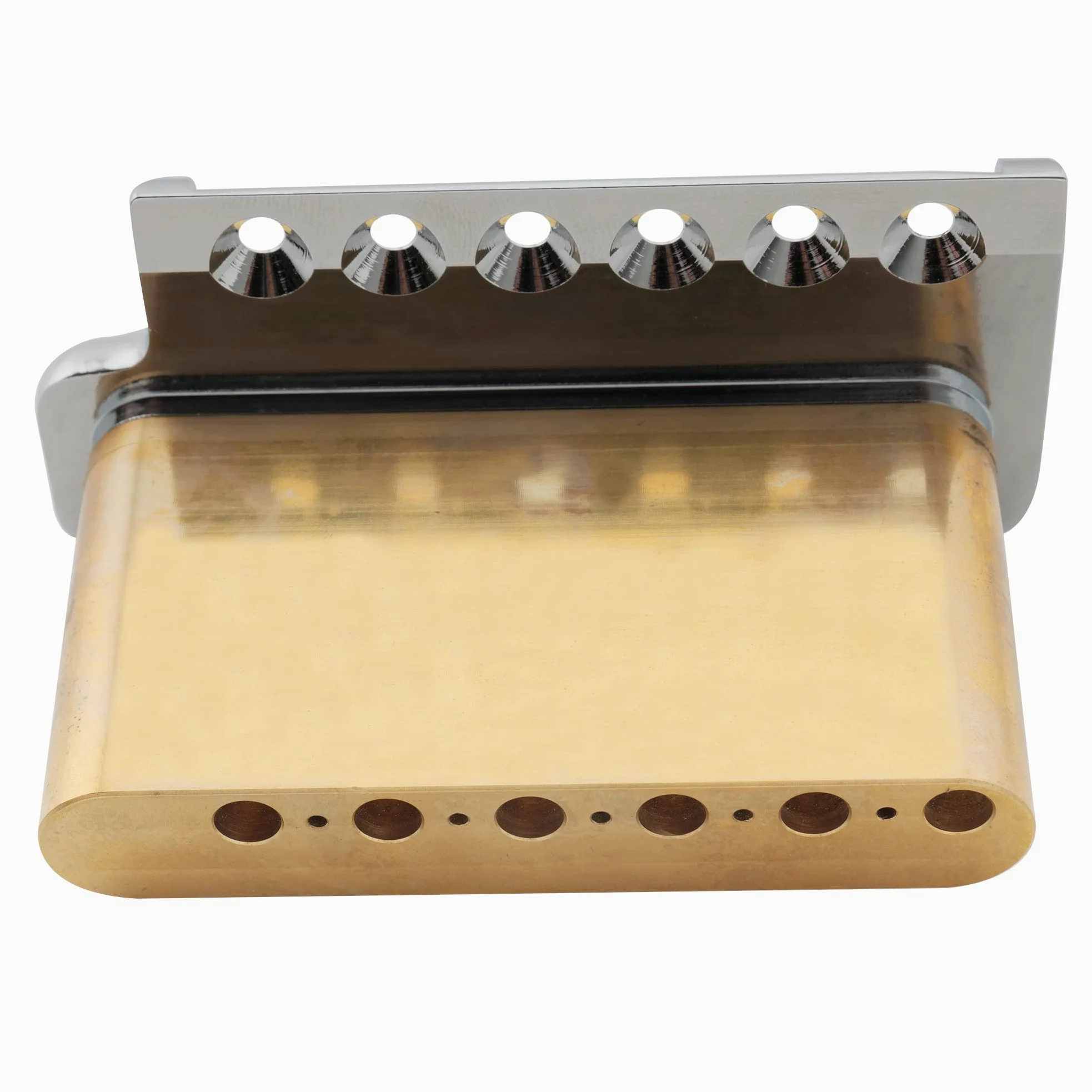 Musiclily Ultra 52,5 mm Solido Ottone Stile Ponte Tremolo 6 Viti Knife Edge per Chitarra Elettrica Tipo Strat, Hybrid