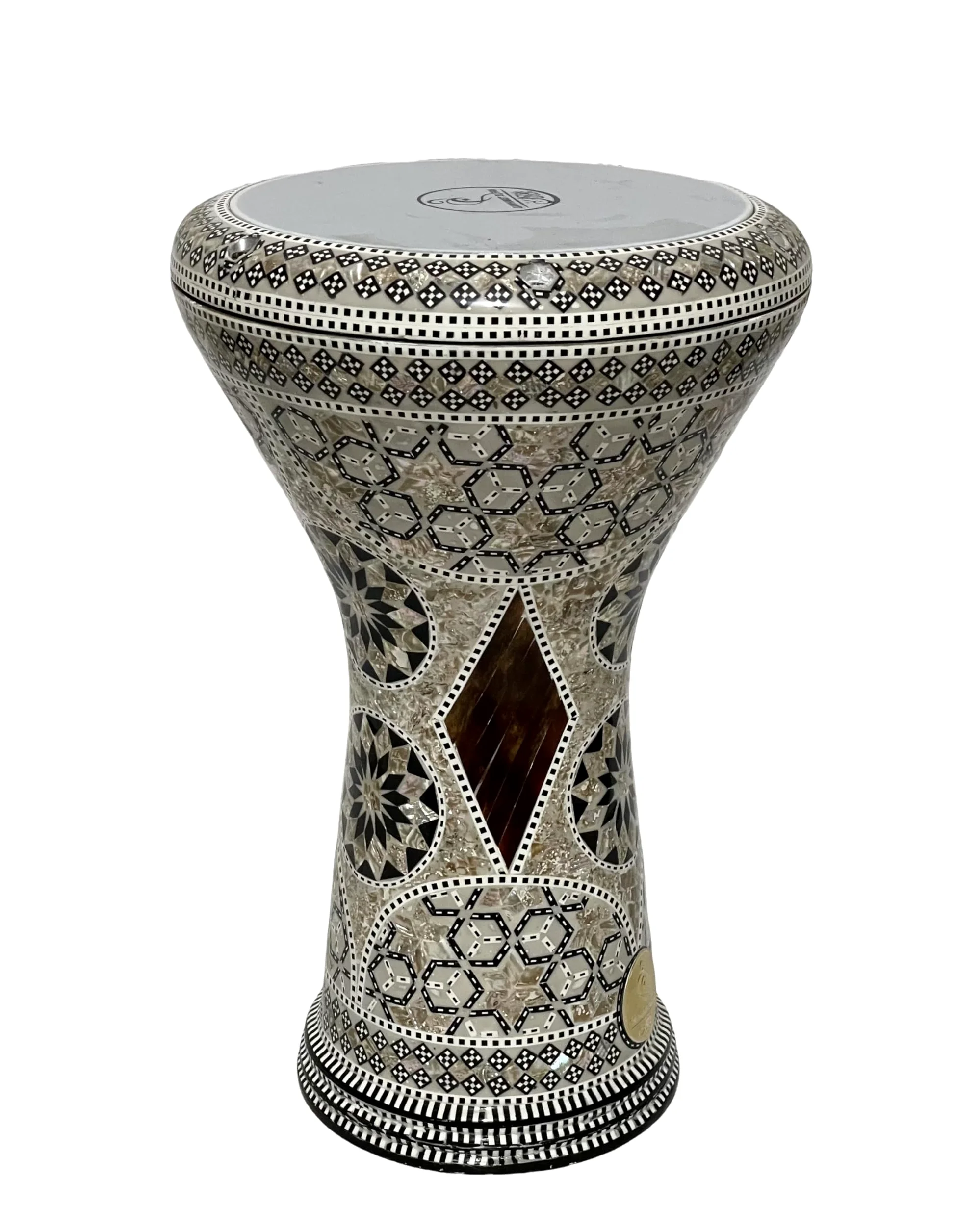 Novità Gawharet El Fan 17" Drum Darbuka tabla doumbek strumento musicale in madreperla egiziano fatto a mano con borsa (Sea Star 43,2 cm)