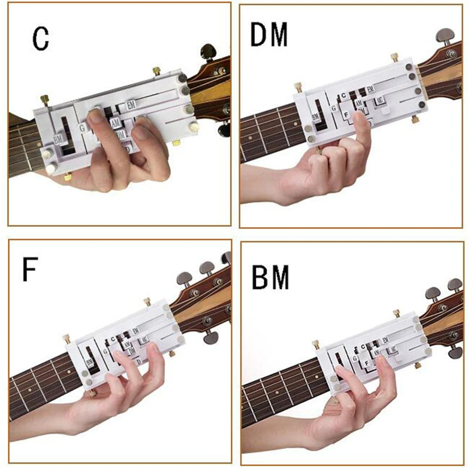 Teaching Aids per Chitarra Pratica Strumenti Assistenti Apprendimento Corde Accessori Funzionali in Plastica Adatto a Adulti Ragazzi, White