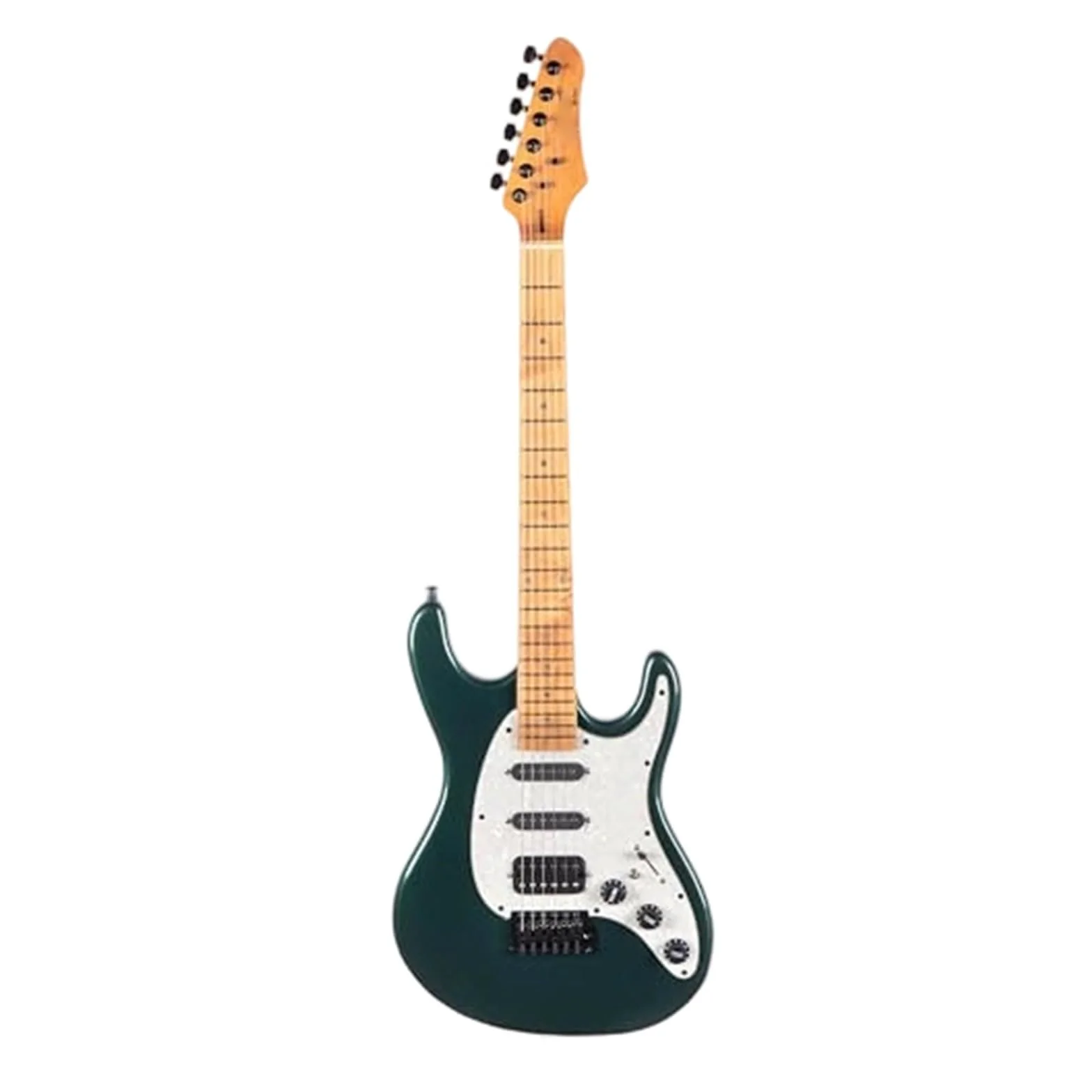 Chitarra Elettrica Strumenti Musicali Chitarra Elettrica Solida 7 Corde Finitura Metallica Corpo In Pioppo Manico Acero Tastiera A Ponte Regolabile Pickup SSH(Green Black)