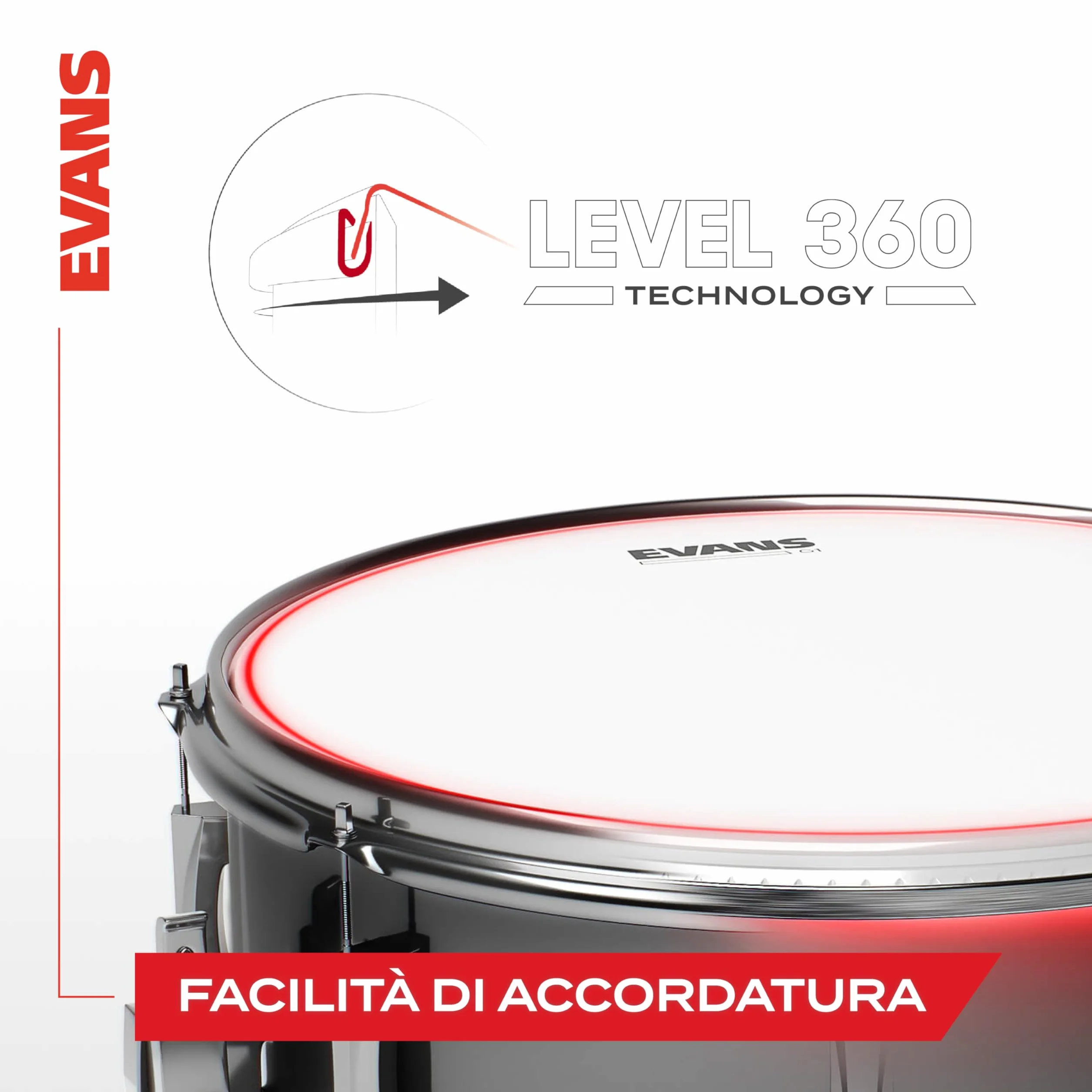 Evans ETP-G2CTD-R Confezione da 3 Pelli Sabbiate G2 per Tom Rispettivamente di 10", 12" e 16", Rock