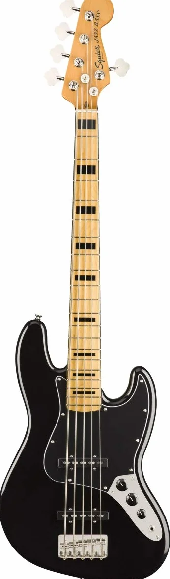 Squier by Fender Classic Vibe '70s Jazz Bass V, Bass Guitar, Maple Fingerboard, Black