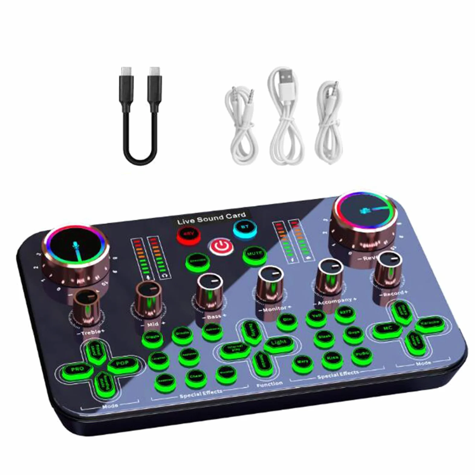 console audio， Scheda audio DJ16 48V Microfono a condensatore a diaframma largo Cambia voce, adatto for DJ, microfono a, karaoke online