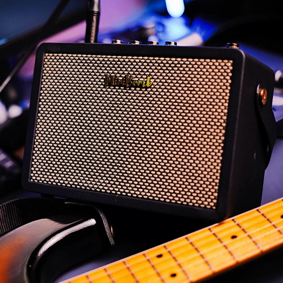 Btuty DK Amplificatore per chitarra elettrica trasparente/distorto a doppio canale effetti di riverbero e ritardo integrati Altoparlante portatile per esercitazioni quotidiane Prestazioni di strada