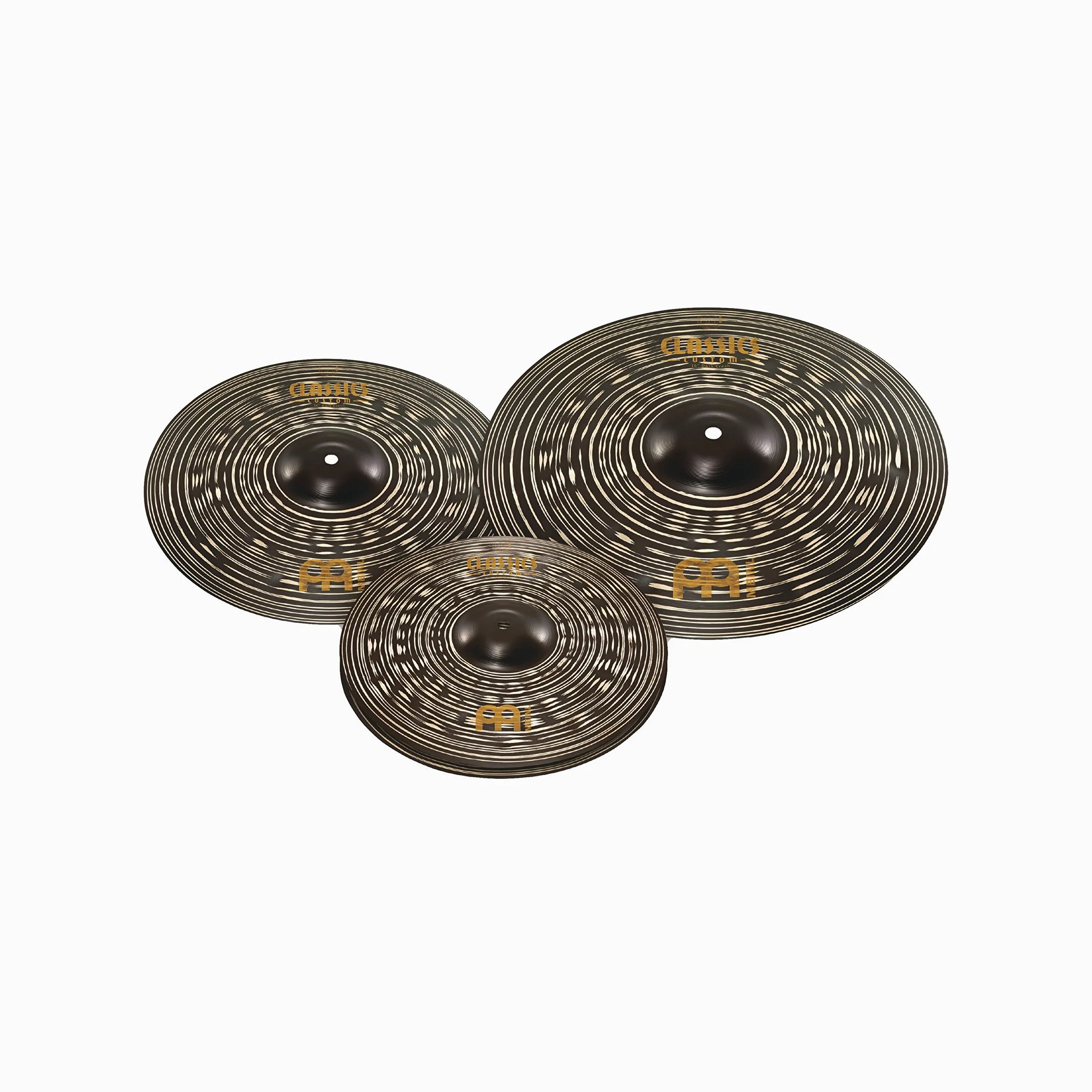 Meinl Cymbals Classics Custom Dark Set Box Pack di Piatti con Hihat 14 pollici, Crash 16 e Piatto Ride 20 per Batteria - Bronzo B12, Finitura Scura, Prodotto in Germania (CC141620)