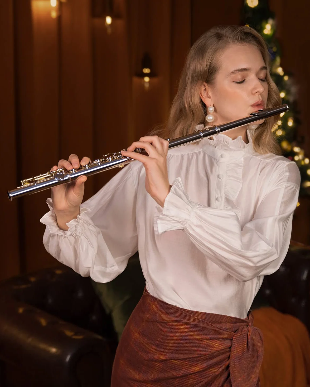 Eastar EFL-1 16 Keys Silver Plated Open/Close Hole C Flute